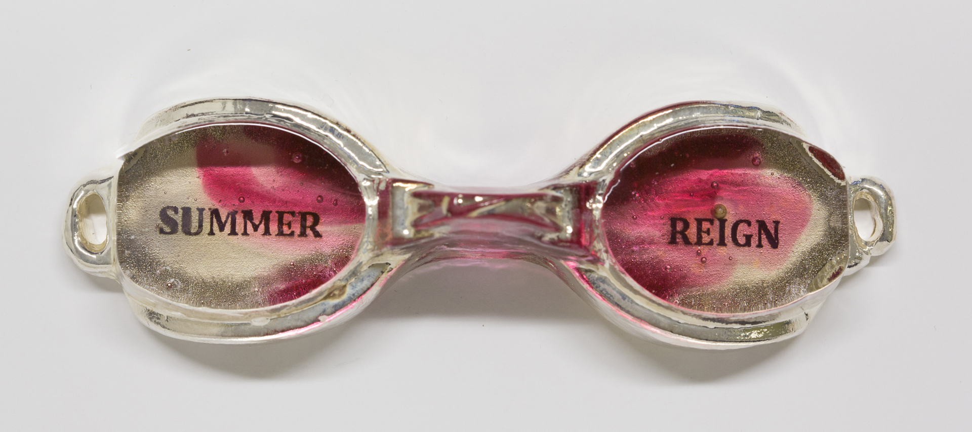 Summer Reign Goggles, 2016, 2” x 5” x 1.5”, cast glass and silver