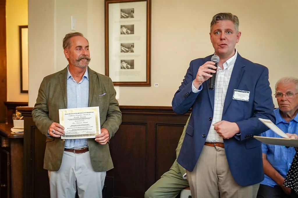 Keith Moore receives Best Historical California Artist award from Jeremy Tessmer