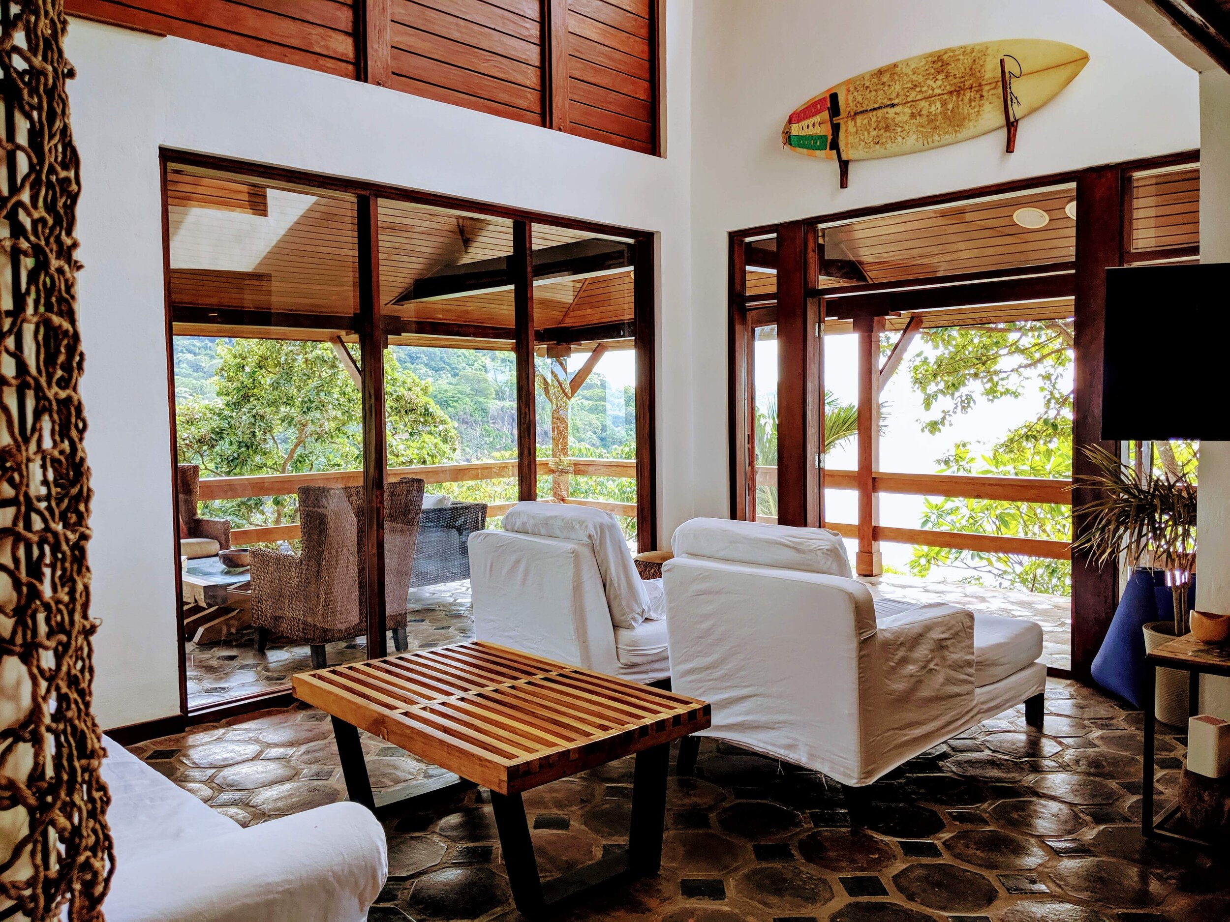 Living room at Shankton House, accommodation for 8 people Tola surf beaches.jpg