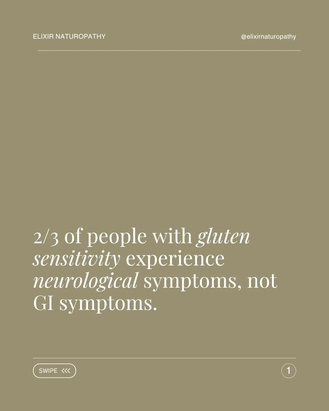 Gluten sensitivity isn’t just a gut thing...
Did you know that 2/3 of people with gluten sensitivity actually experience neurological symptoms instead of digestive symptoms? 🤯
Think brain fog, anxiety, depression, headaches, vertigo, fat