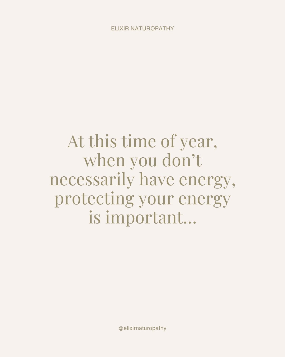 At this time of year, when your energy feels pulled in every direction, protecting your energy is essential.⁠
⁠
You don&rsquo;t have to say yes to everything.⁠
You don&rsquo;t have to be endlessly available.⁠
You don&rsquo;t have to push through when