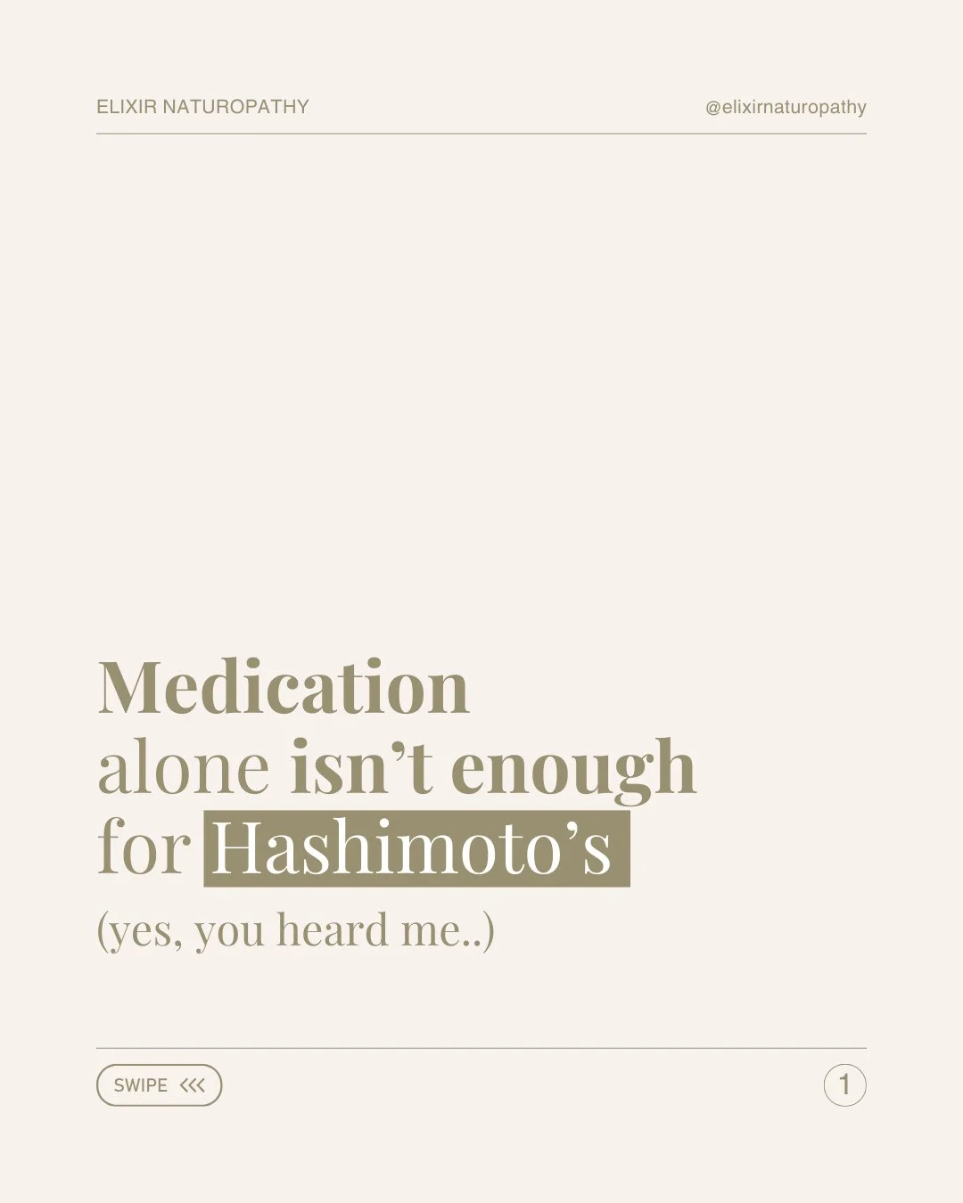 Taking thyroid medication and wondering why you&rsquo;re still not feeling back to yourself?⁠
⁠
Medication can be essential for Hashimoto&rsquo;s, but for many people, it&rsquo;s only part of the picture.⁠
Thyroid medication helps replace the hormone