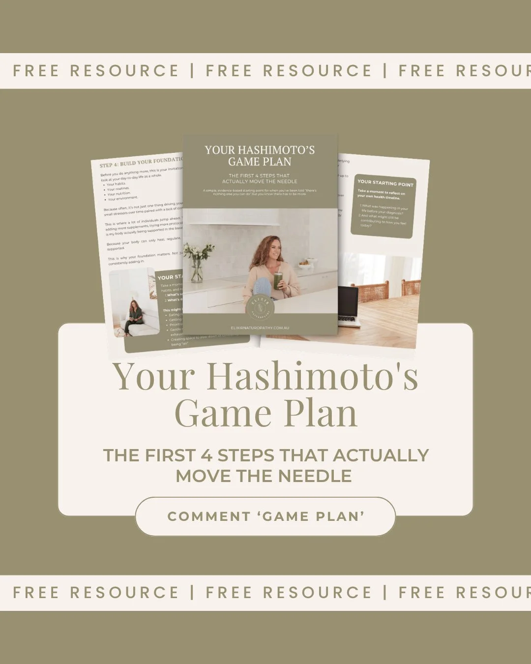 New to Hashimoto&rsquo;s? If you want a simple place to begin, comment GAME PLAN, and I&rsquo;ll send my free Hashimoto's Game Plan through 🤍⁠
⁠
One of the hardest parts of a Hashimoto&rsquo;s diagnosis isn&rsquo;t the label itself - it&rsquo;s the 