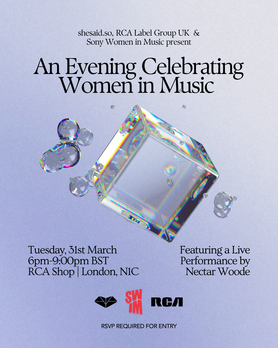 shesaid.so, RCA Label Group UK &amp; Sony Women in Music Present: an Evening Celebrating Women in Music with Nectar Woode