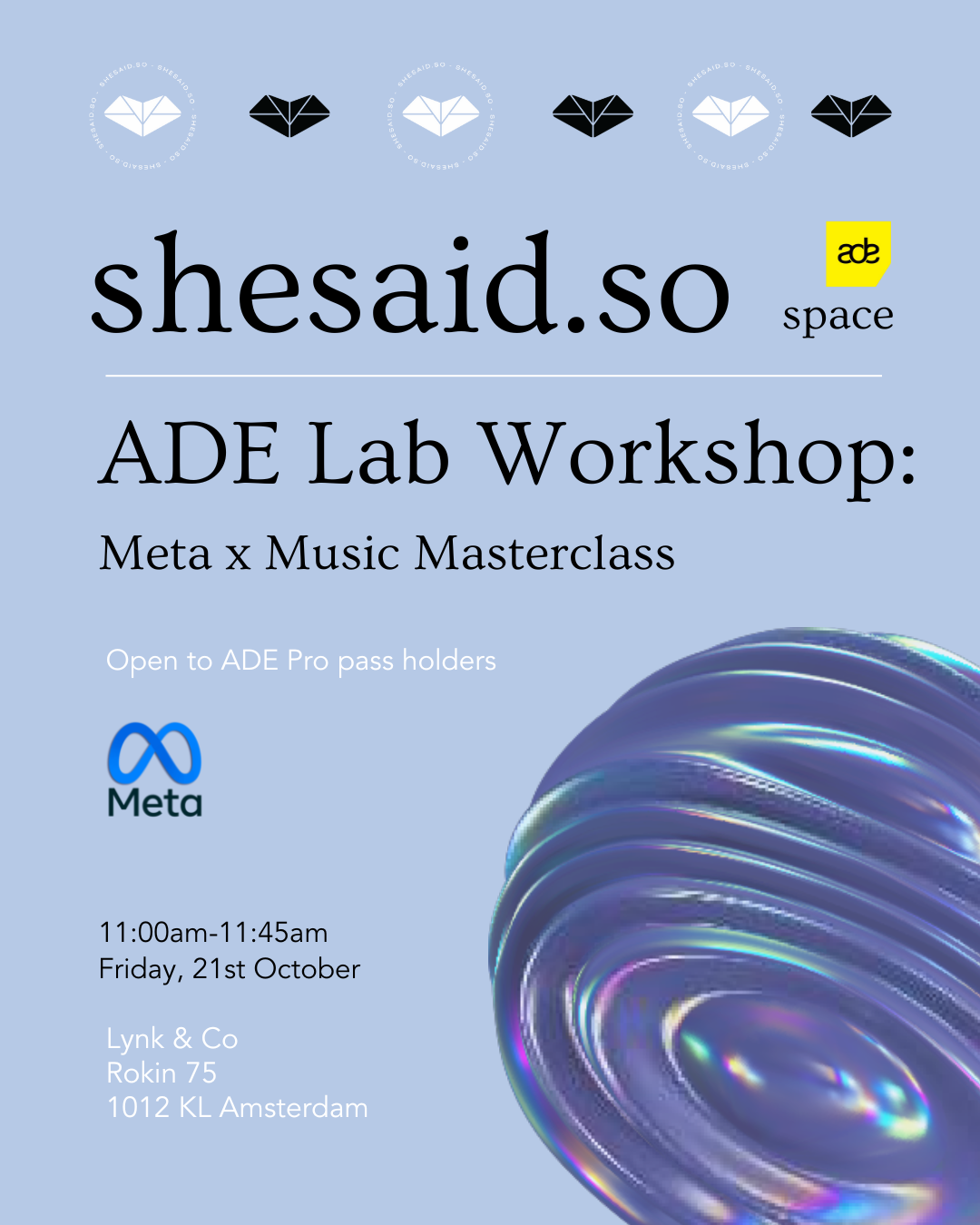 Pro Ade shesaid.so space at ADE 2022 // powered by ZORA — shesaid.so
