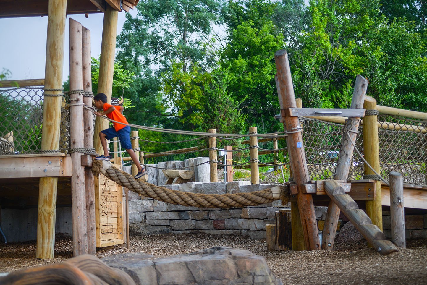   A3.29700 - Triangular Pedestal with Climbing Trunk and Coconut Rope  