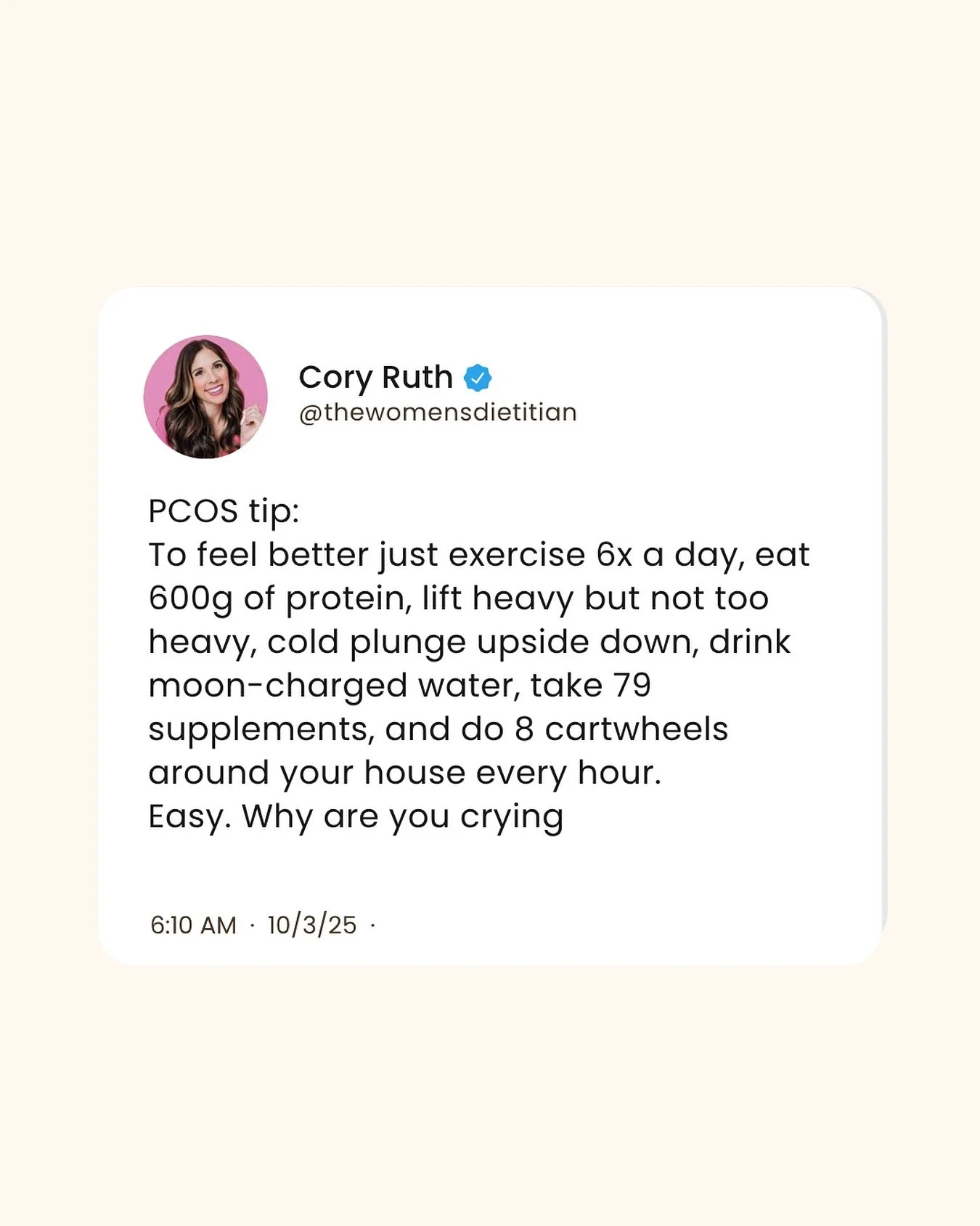 Easy peasy. Why you crying? 

👀 👀 👀 

All jokes aside though, it does feel like we have to do all of the above (and thennnn some) just to stay moderately healthy 🙈😅 it&rsquo;s truly exhausting, and the ONSLAUGHT of information on here coming at 