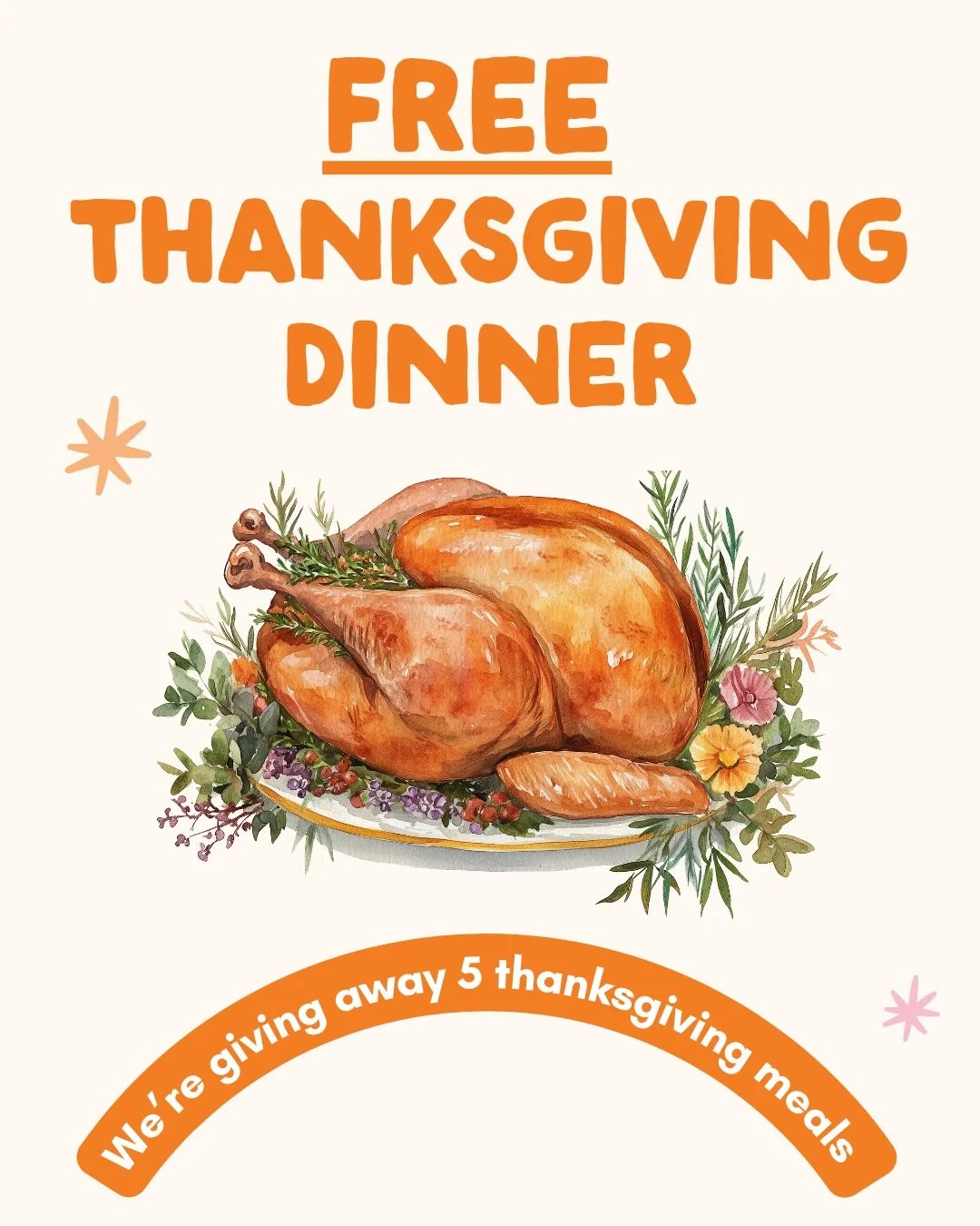 Giving away 5 complete Thanksgiving meals for free🍗 !

&mdash; and we&rsquo;re so honored to do so. We really hope this brings a little magic and joy to your table this year. The cost of life just feels astronomical these days, and we hope to help o