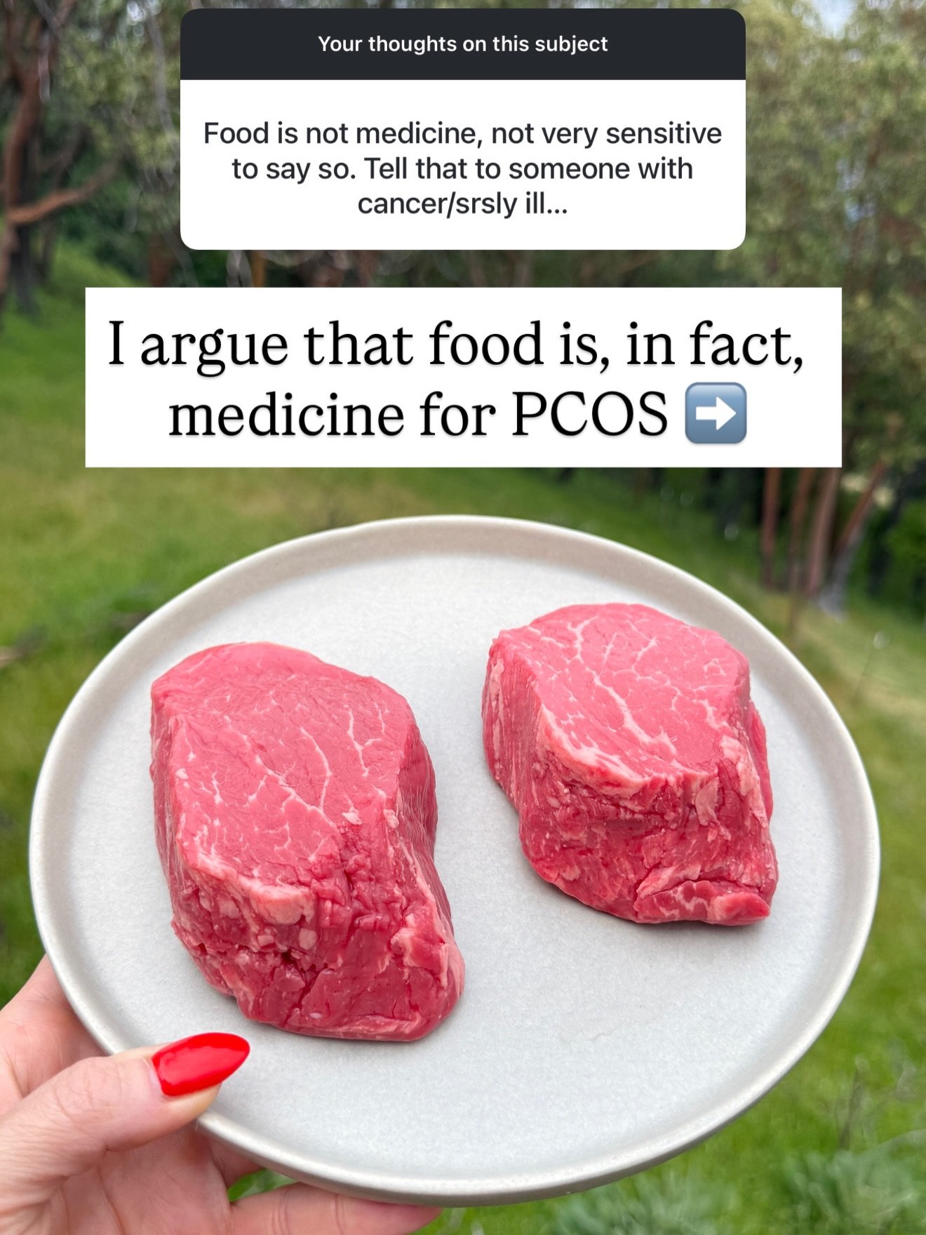Change the way you eat, change your entire life.

What&rsquo;s on our plate (or what&rsquo;s missing from it) can transform the way we look, how we feel, and the course of our health- specifically as it relates to our PCOS and the chronic diseases we