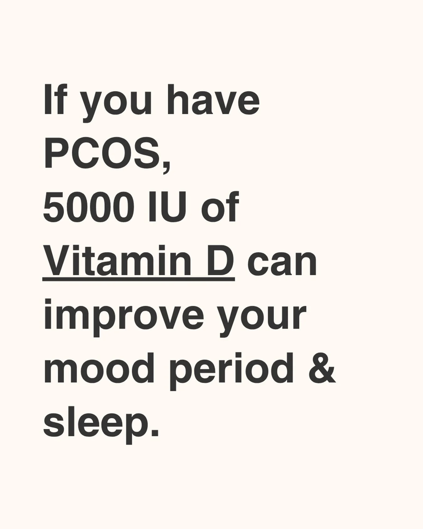 If you have PCOS listen up 👇🏼

At this point in my career, I have reviewed thousands (and thousands) of lab reports, and the most common issue I see is low vitamin D. We are chronically deficient. Have you had this tested lately? A deficiency can c