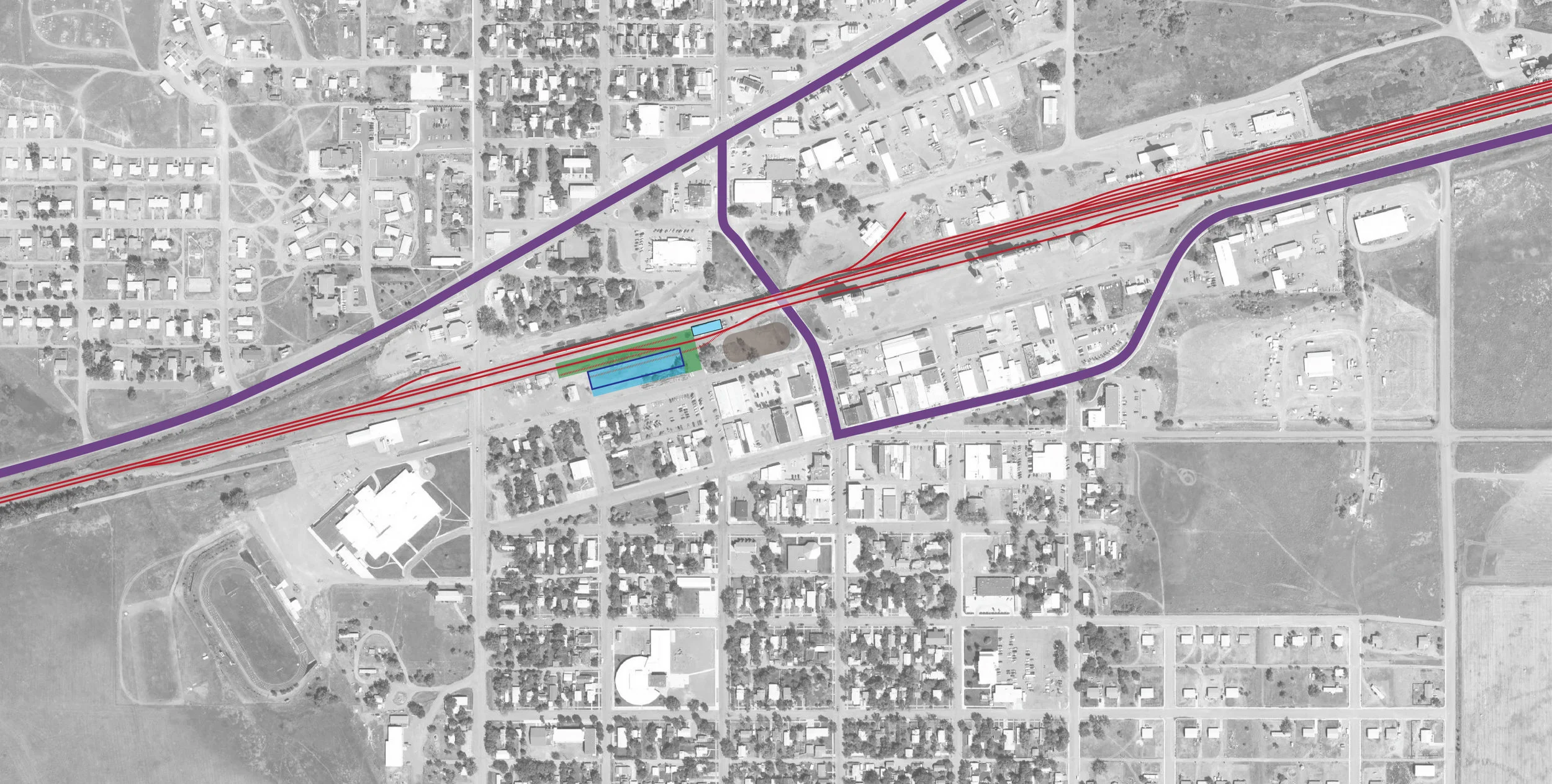  Wolf Point, MT  proposed RLs location near existing Amtrak station and a main street 