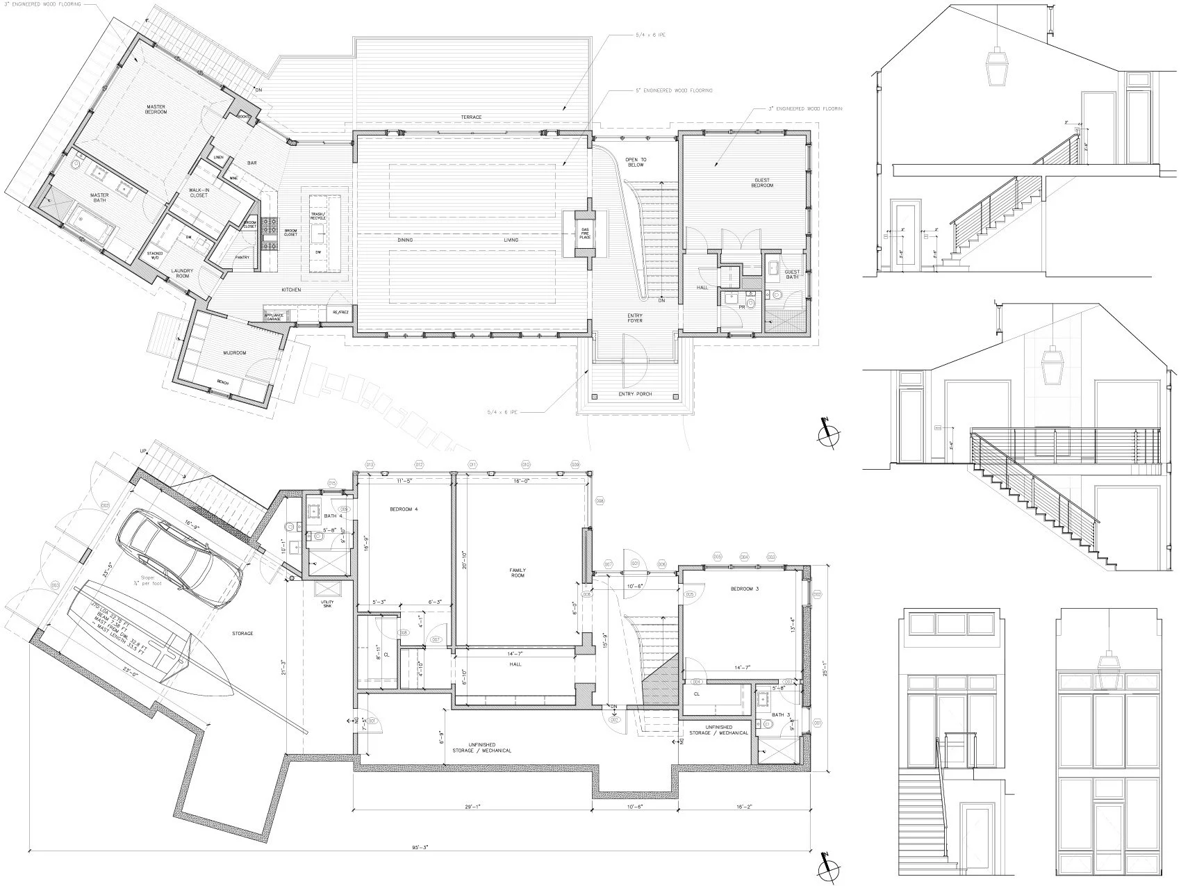  As you walk through the front door you are immediately meet with the open two story stairway with a wall of windows highlighting the view of the Sound from the top of Fishers Island. We worked with the client for months to tweak the layout and desig