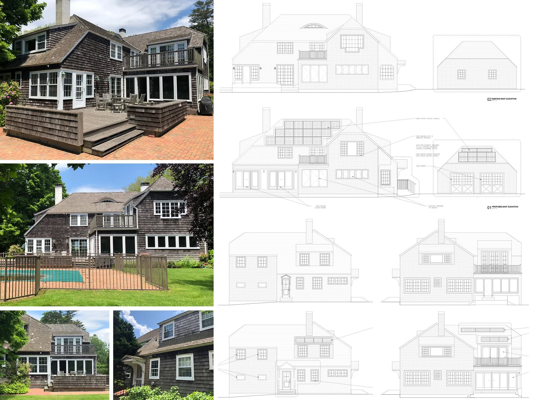  As drawings were created and meetings continued, the scope of the project was expanded to include the detached garage. The doors were enlarged to accommodate larger vehicles and swing doors were added to the opposite side for pass through or opening