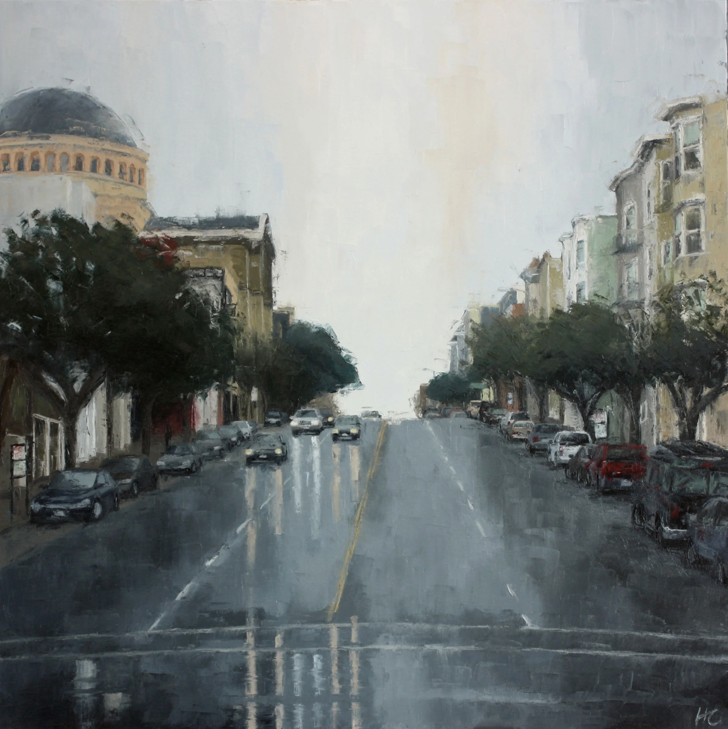 california street in the rain, no.2