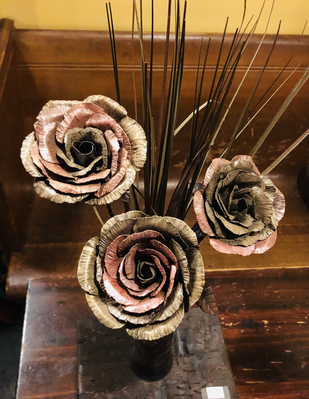 Metal Flowers with Vase — Rose City Book Pub