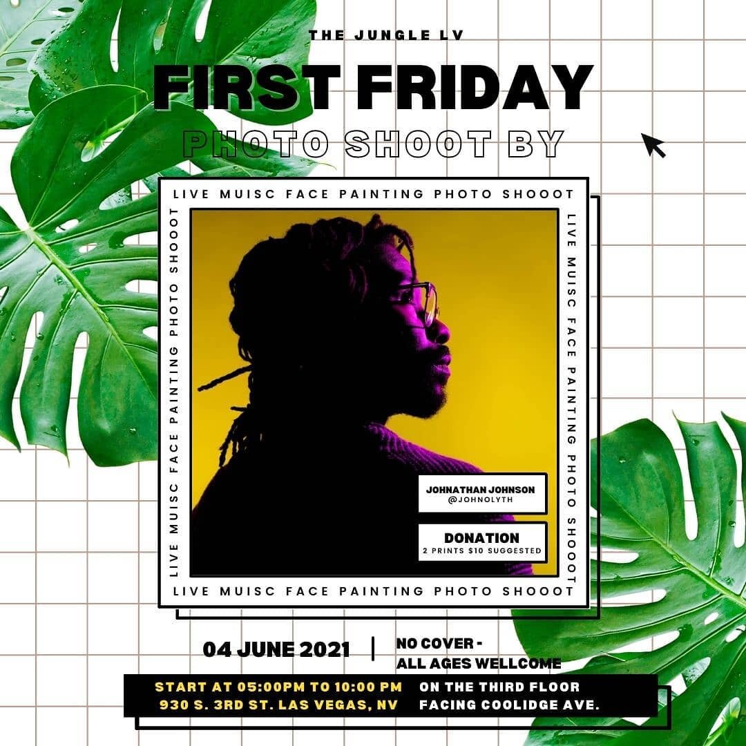 Vegas is officially open and First Friday is about to be max&rsquo;d.
.
Stop by @thejunglelv to cool off, stay for that 🔥 summer night vibes powered by @djrelaps Imay even shimmy a shoulder 😅.
Get some art on your face by @bodypaint702 🎨
.
Photo B