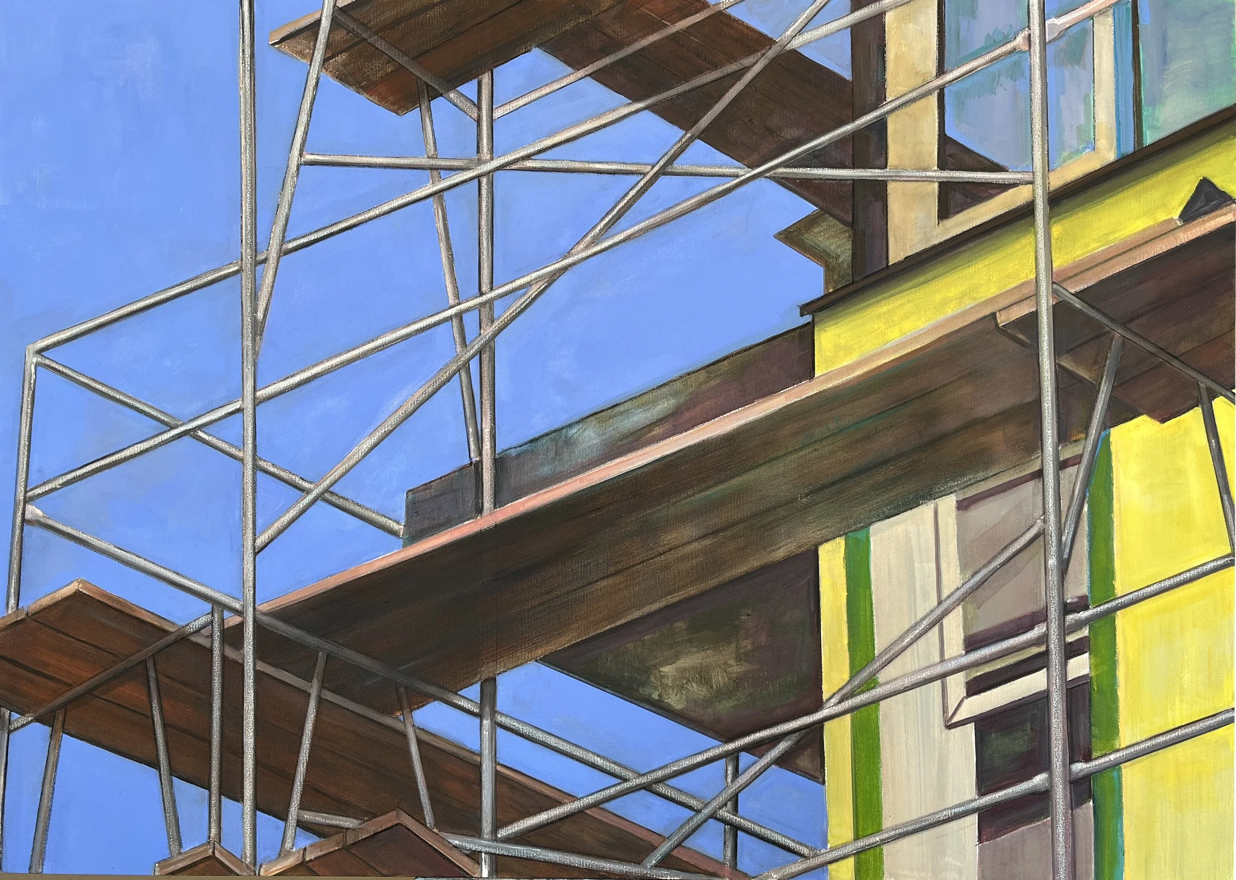 Scaffolding With Yellow
