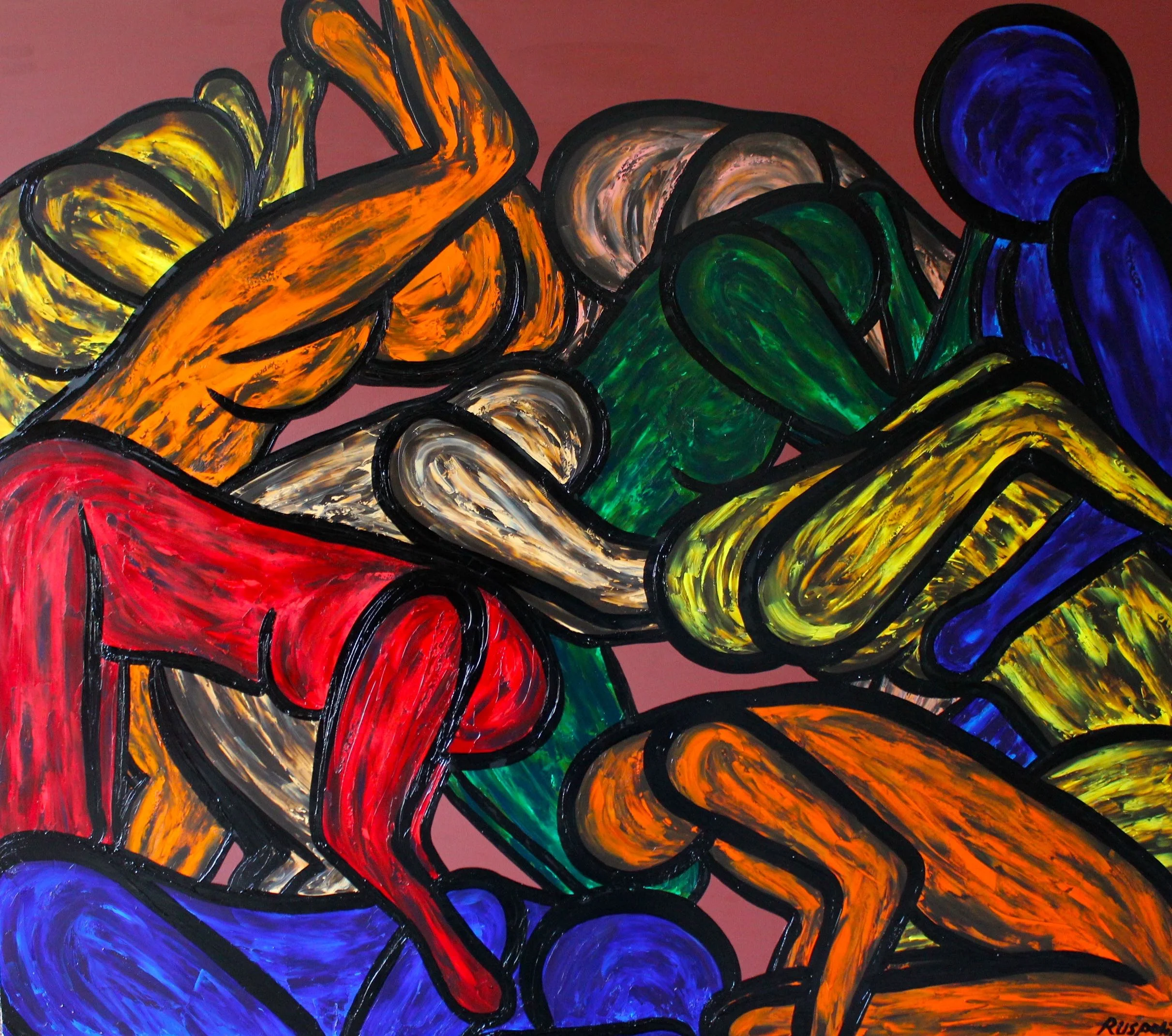 SLEEPING MOTHER, 77x67 inches