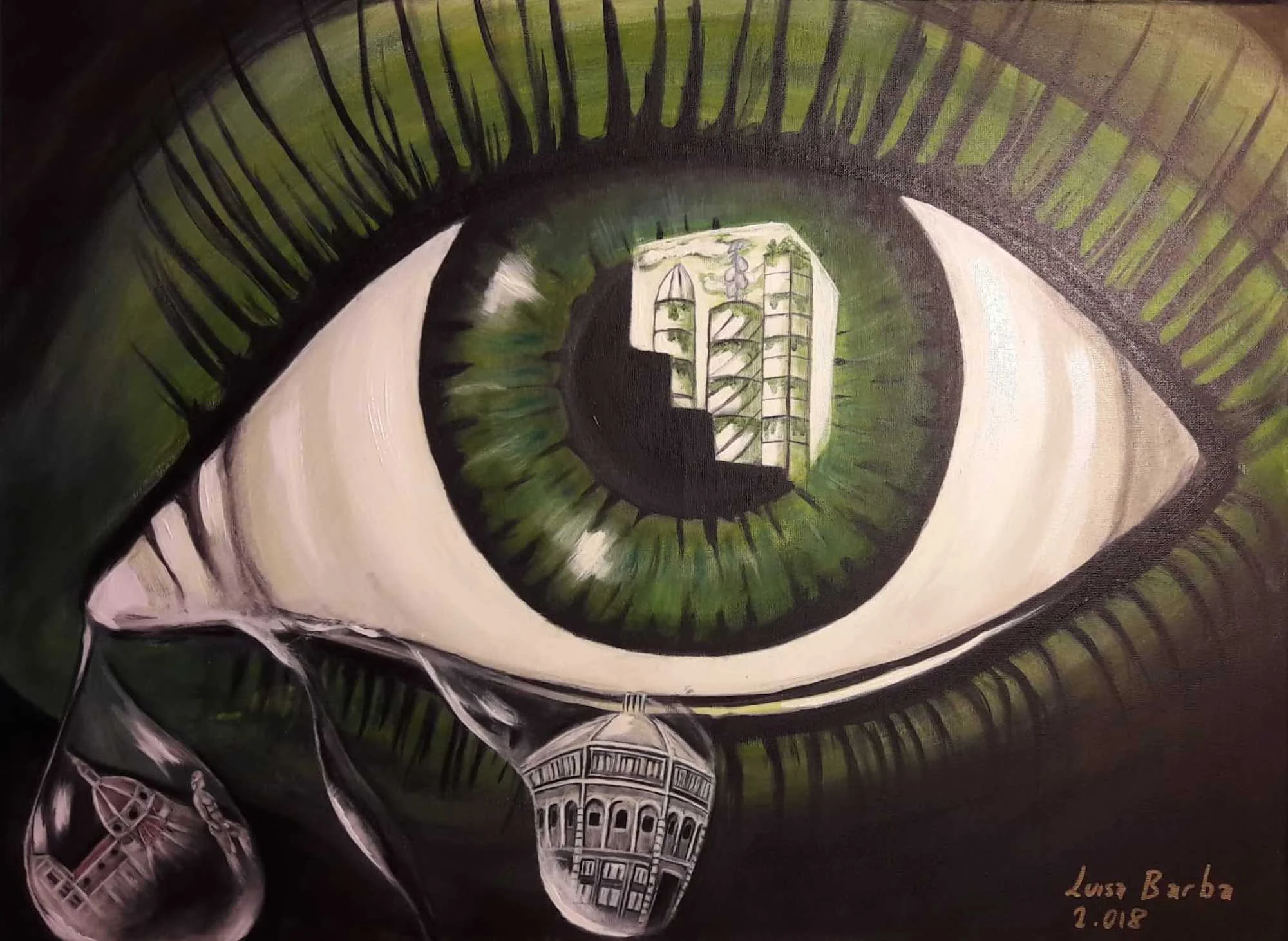 “El Ojo que todo lo ve” 2.018 Acrilyc on canvas, size without frame 85 x 65