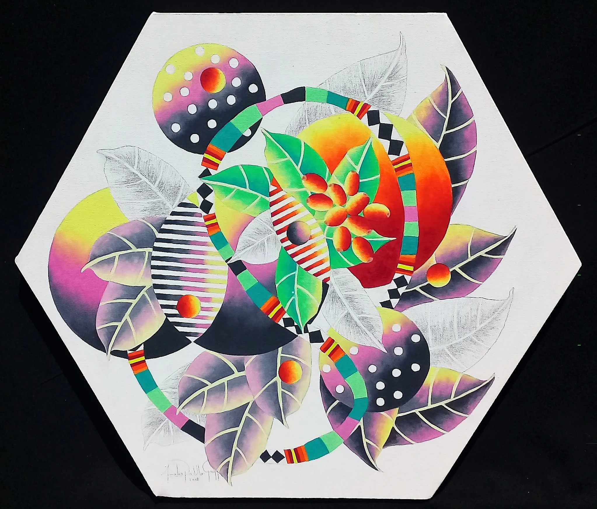 A Sun from the Bottom, 53cm x 61cm, oil and pencil on canvas