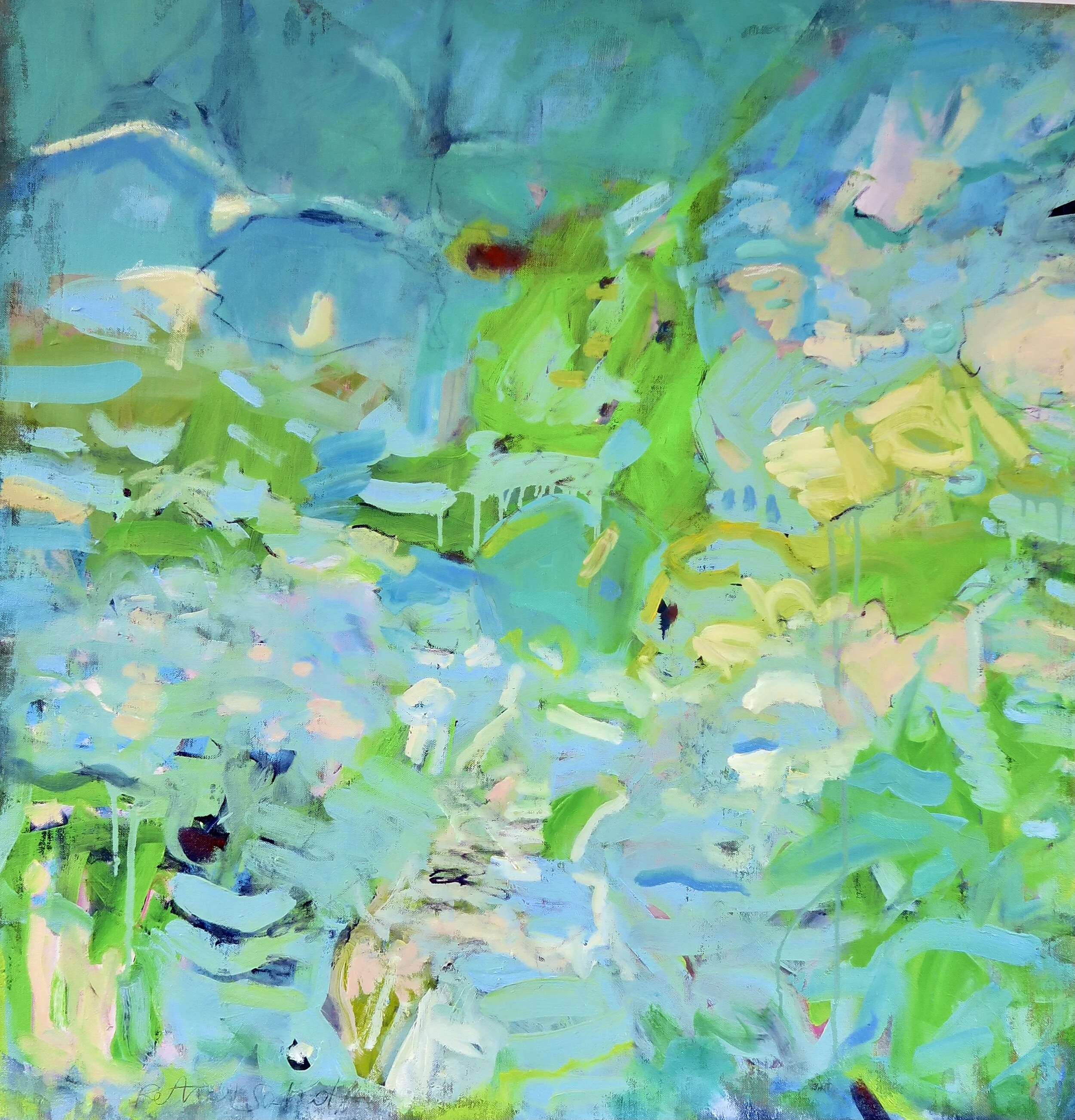 Honouring the waters II, oil on canvas, 2020, 100x100cm
