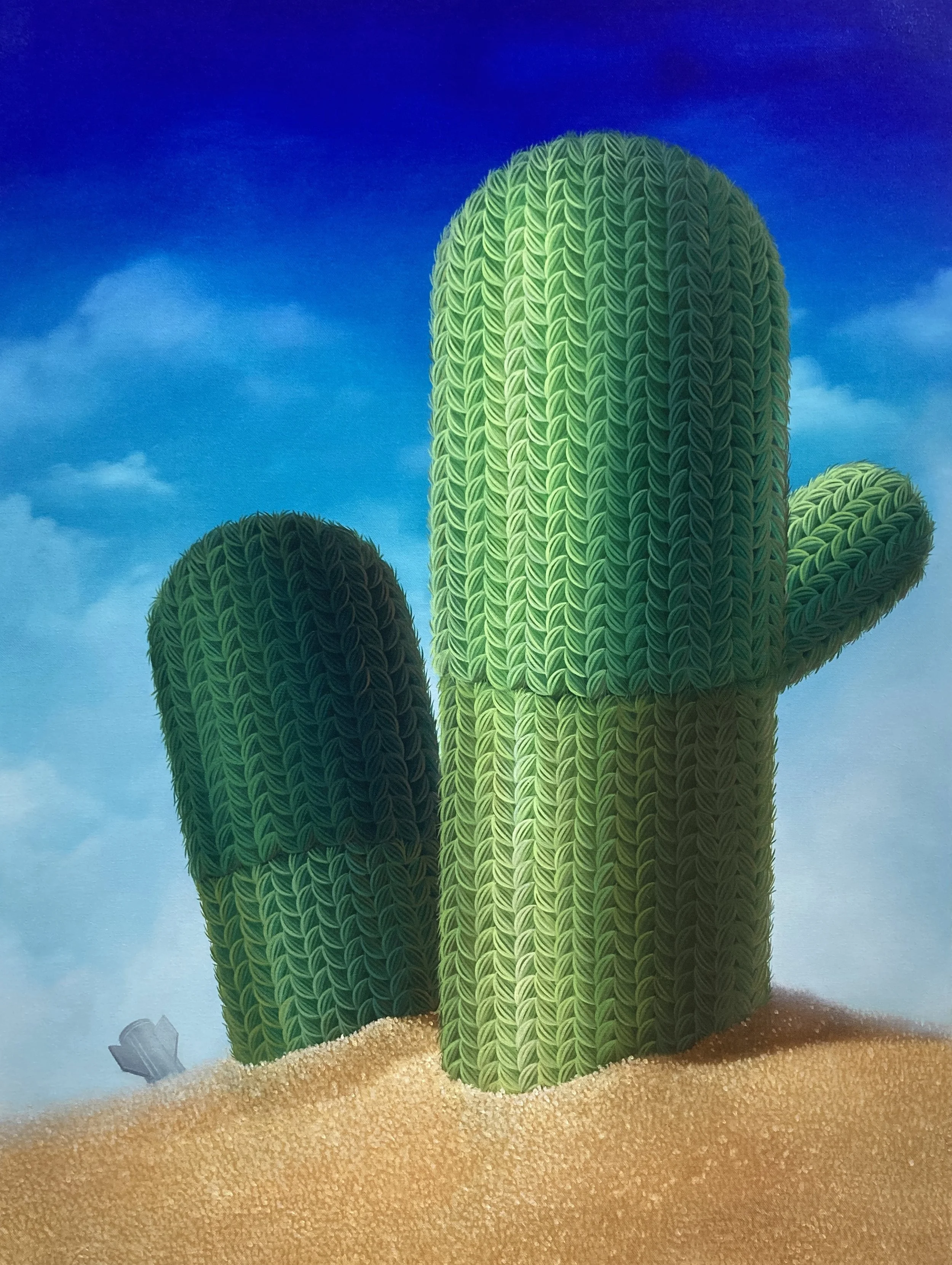 Woolscape-survive, oil on canvas, 80.3 cm x 60.6 cm, 2024.