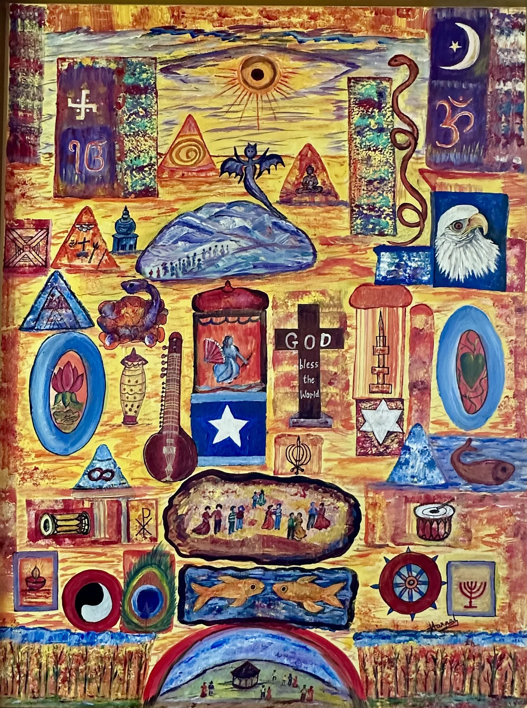 Cultural Unity, 2024, Acrylic on canvas 30"x40".