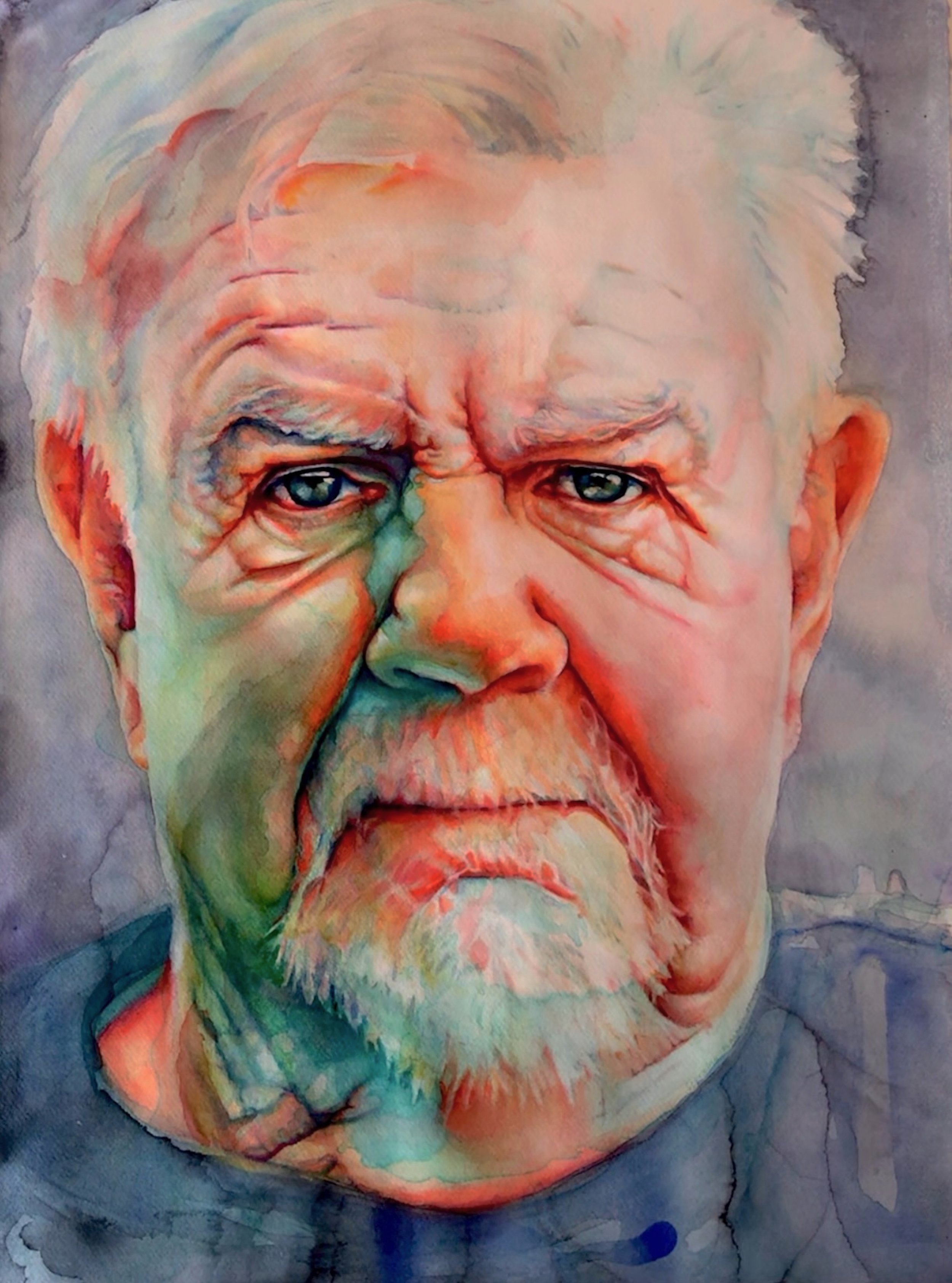 "Concerned Resident" Watercolour on paper, 75cm x 110cm