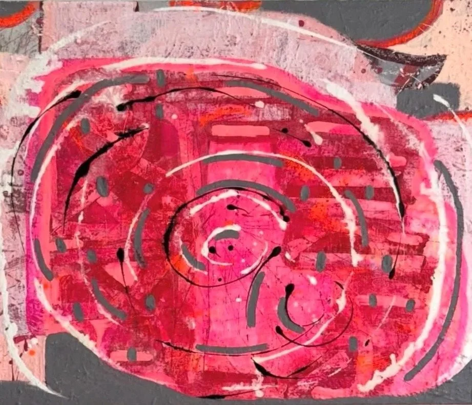 Synergy of Red Pink Delights, acrylic on 90cm x 120vm canvas