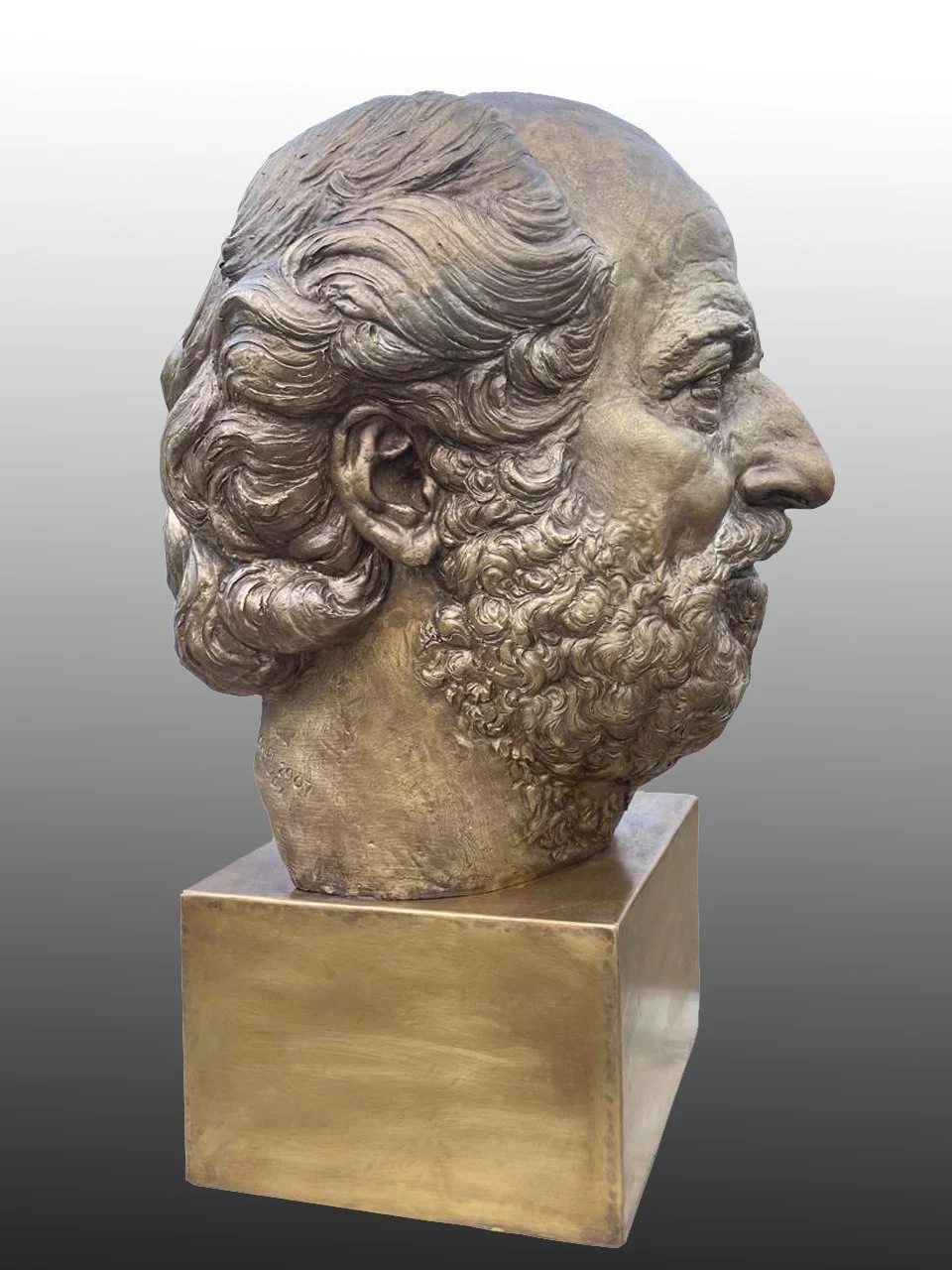 Portrait of  the Artist Mirush Kabashi bronz dim 42 x 30 x 36 cm