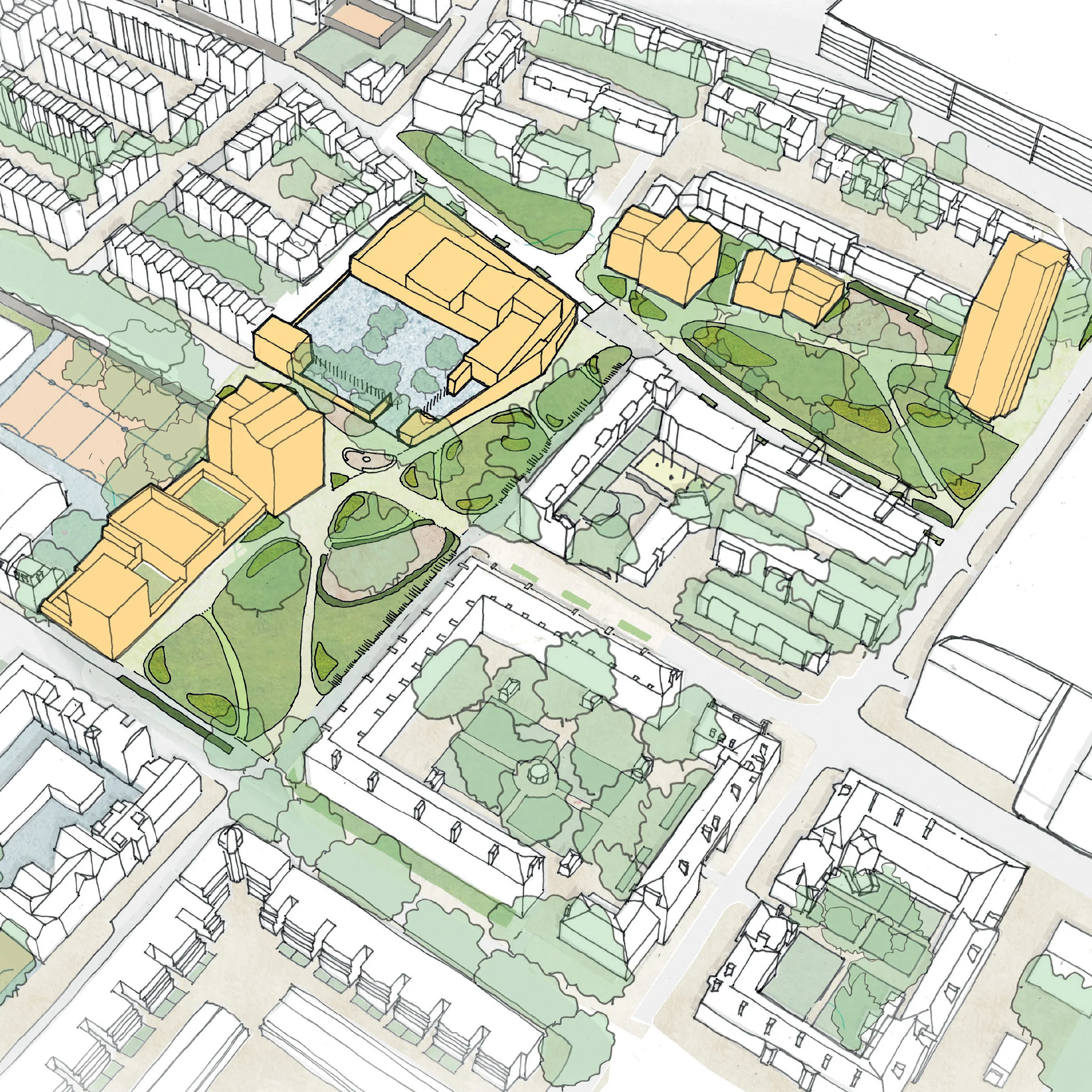 Central Somers Town - Aerial view