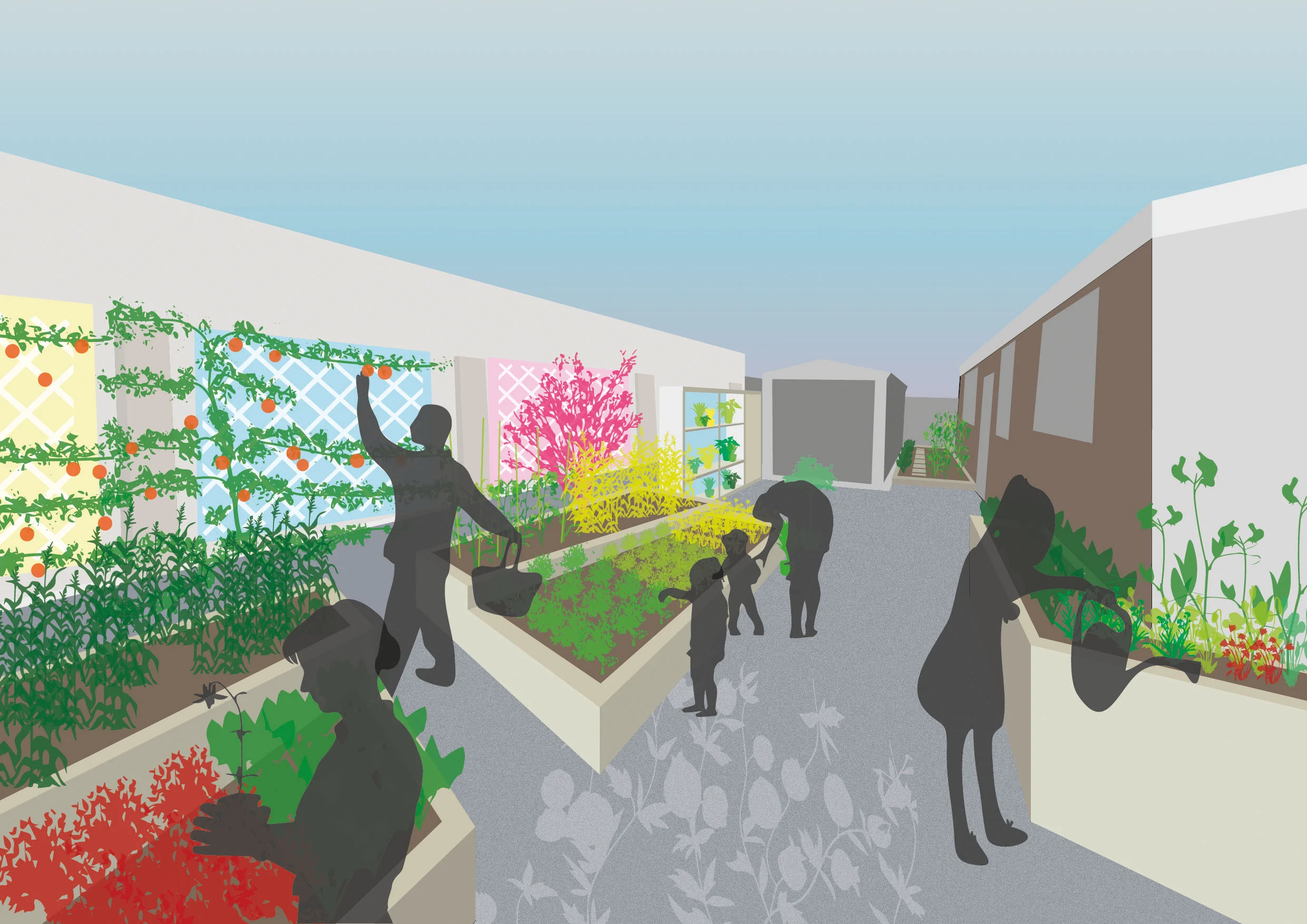 Swanscombe edible garden MHDS101_SKV03_View noth Proposedjpg