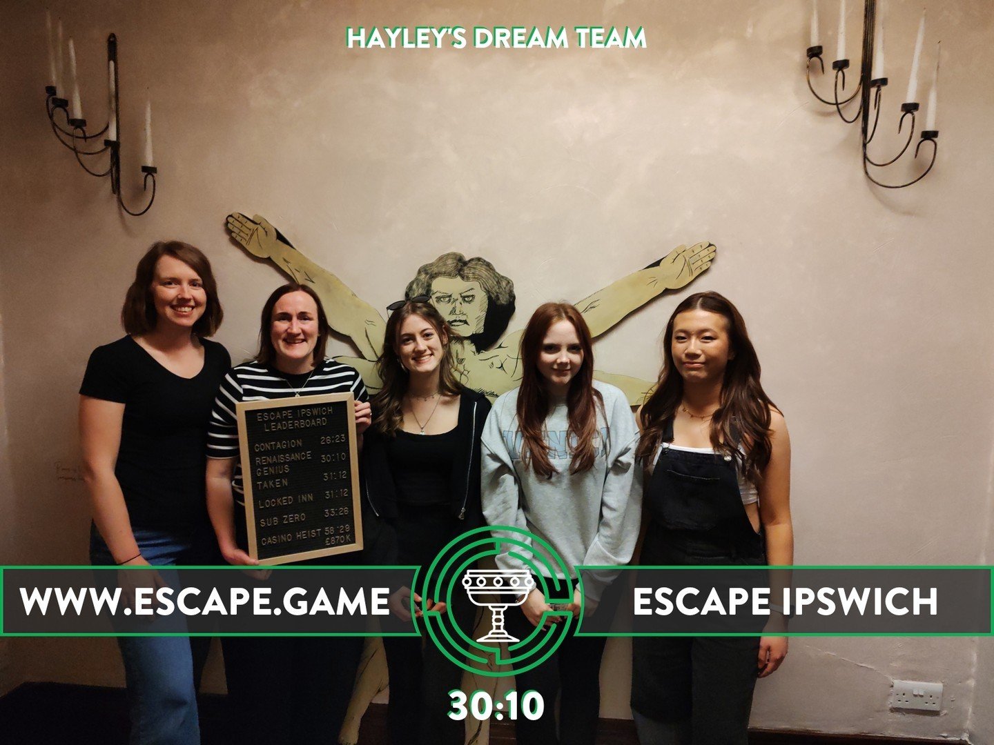 🤩 NEW RECORD ALERT!!🤩 

A huge well done to Hayley &amp; her dream team for smashing The Renaissance Genius! They completed it in just 30 minutes and 10 seconds with 1 very cryptic clue 👌 

Good job Hayley, we are so impressed with you all. You sm