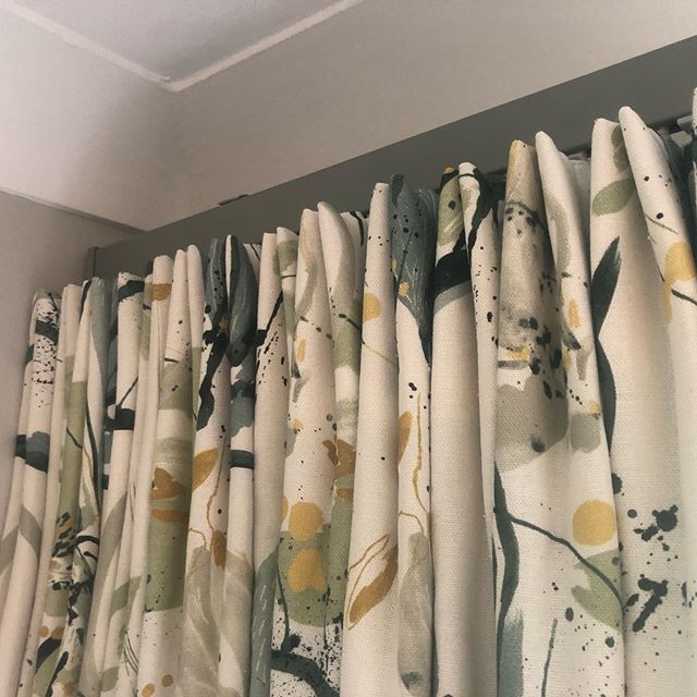 Euro pleat curtains a slight twist on the traditional pinch headings. Villa nova fabric. JSC track. #villanova #curtains #designdeinterior