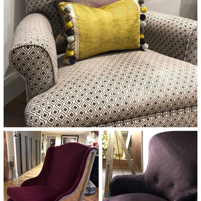 Some reupholstered chairs adding something special to any room. #romo #upholstery #designing