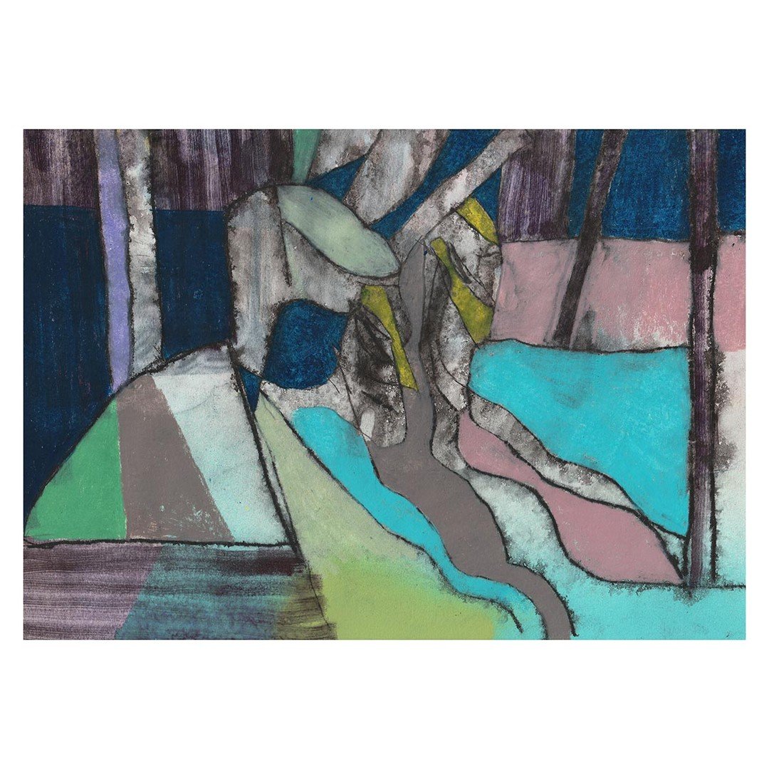 Bus Figures #jhnsmthng #artonpaper #newpainting #studio #contemporaryart #contemporarydrawing #artecontemporanea #drawingpeople #drawingnow #cardiffart #oilpastels #blueandgreen #dust