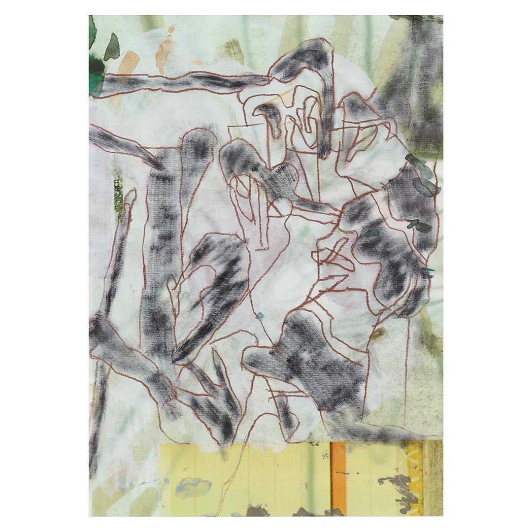 Five #jhnsmthng #artonpaper #newpainting #studio #contemporaryart #contemporarydrawing #yellowandgreen #artecontemporanea #drawingpeople #drawingnow #cardiffart