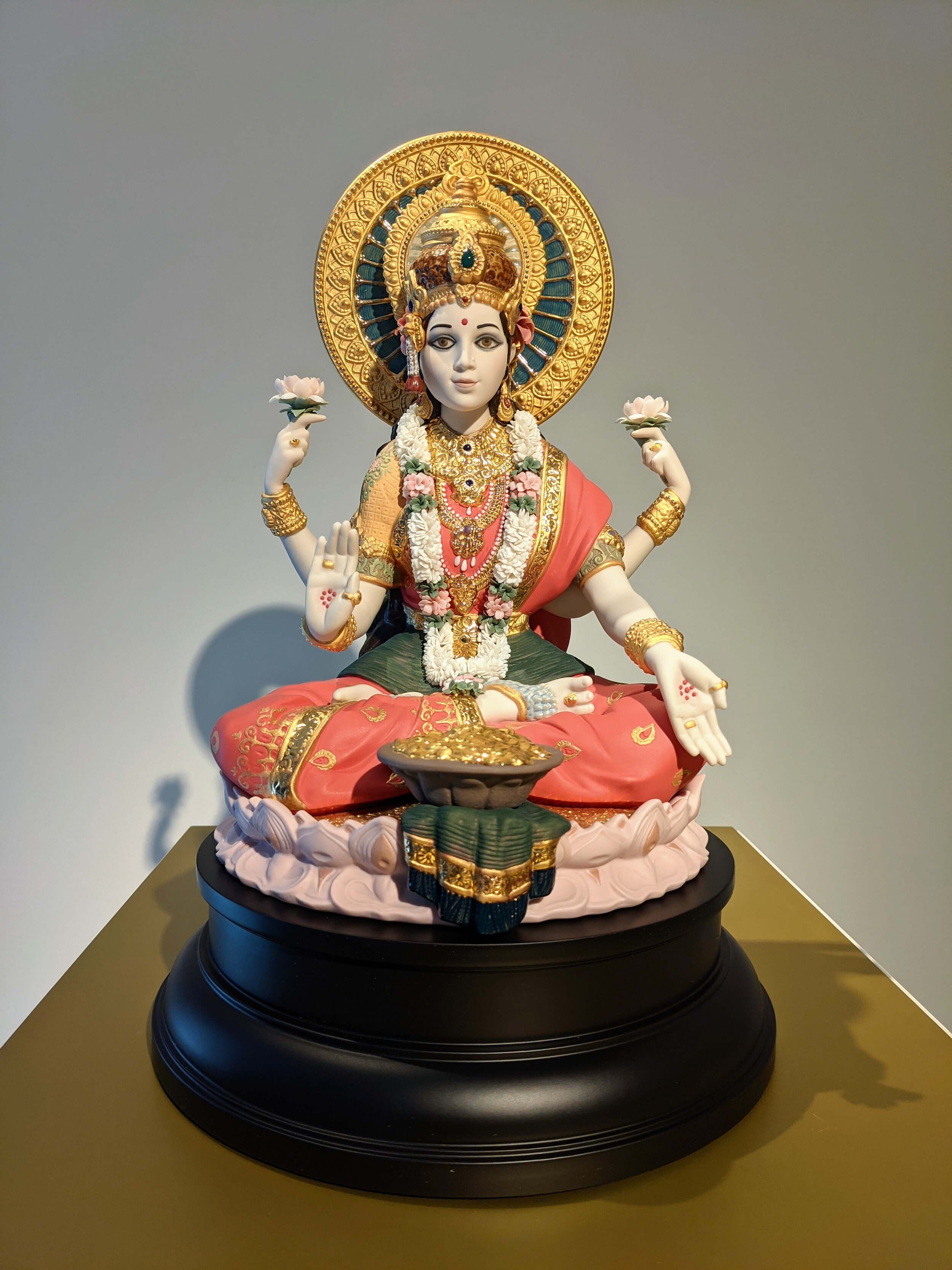 Goddess Lakshmi God Of Money Bronze Metal Made Sculpture Handmade Free Shipping