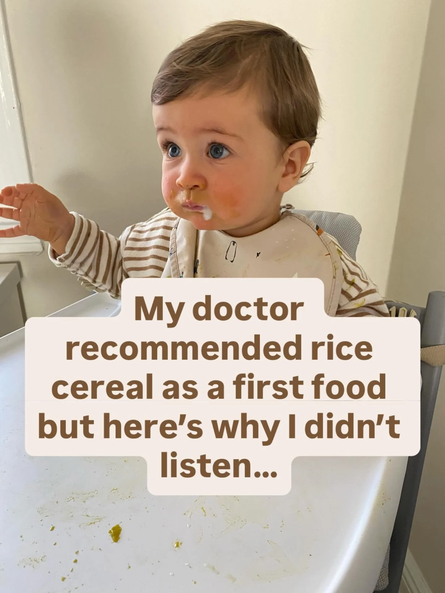 my doctor recommended rice cereal as my son&rsquo;s first food but here&rsquo;s why I didn&rsquo;t listen 😅

- It&rsquo;s a processed grain, which isn&rsquo;t the healthiest choice for anyone, let alone as a first food to properly nourish a developi