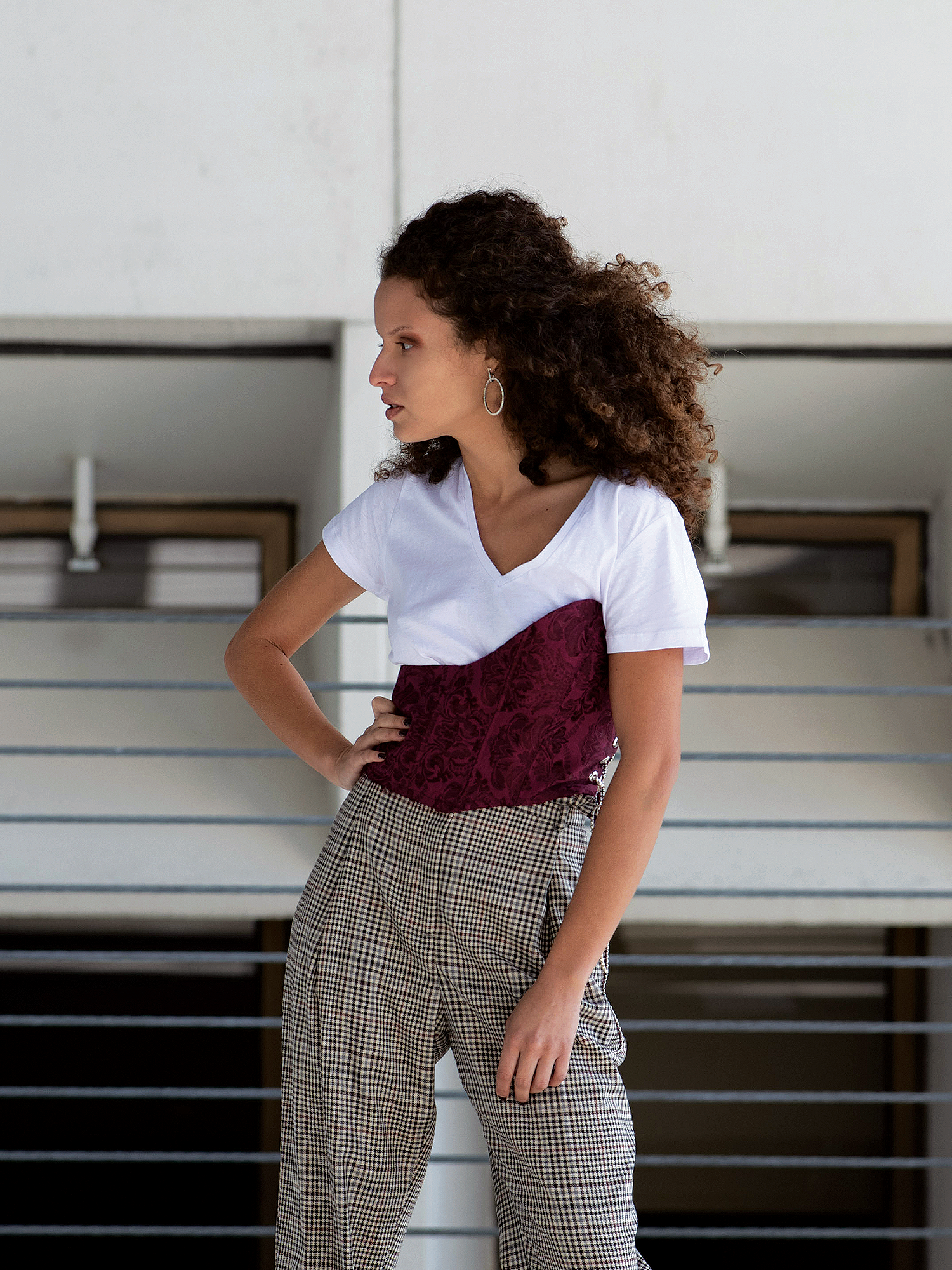 The Half Corset by Mila Sullivan is made of a vintage home goods fabric that is timeless and effortlessly stylish. This corset is the perfect addition to a t-shirt, blouse, or dress.