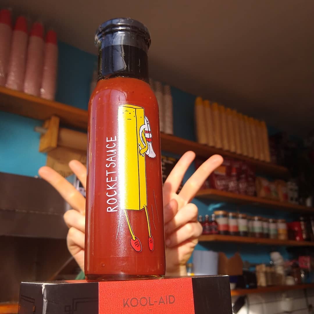 New batch of rocket sauce in the shop! Chilli ketchup made by us! 
#locallysauced