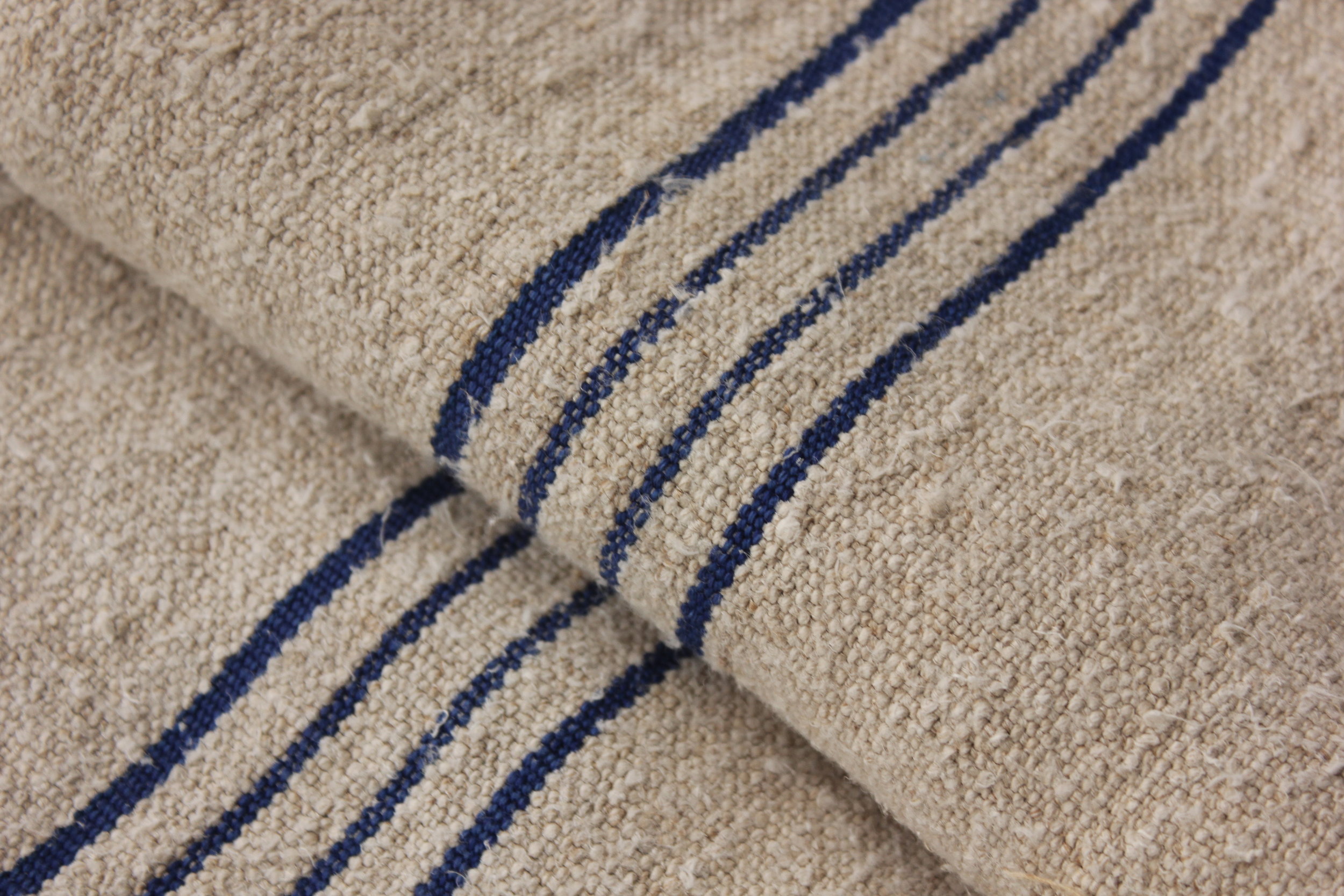 Details about   Vintage GRAIN SACK fabric material linen red blue 2.85 YDS old upholstery washed 