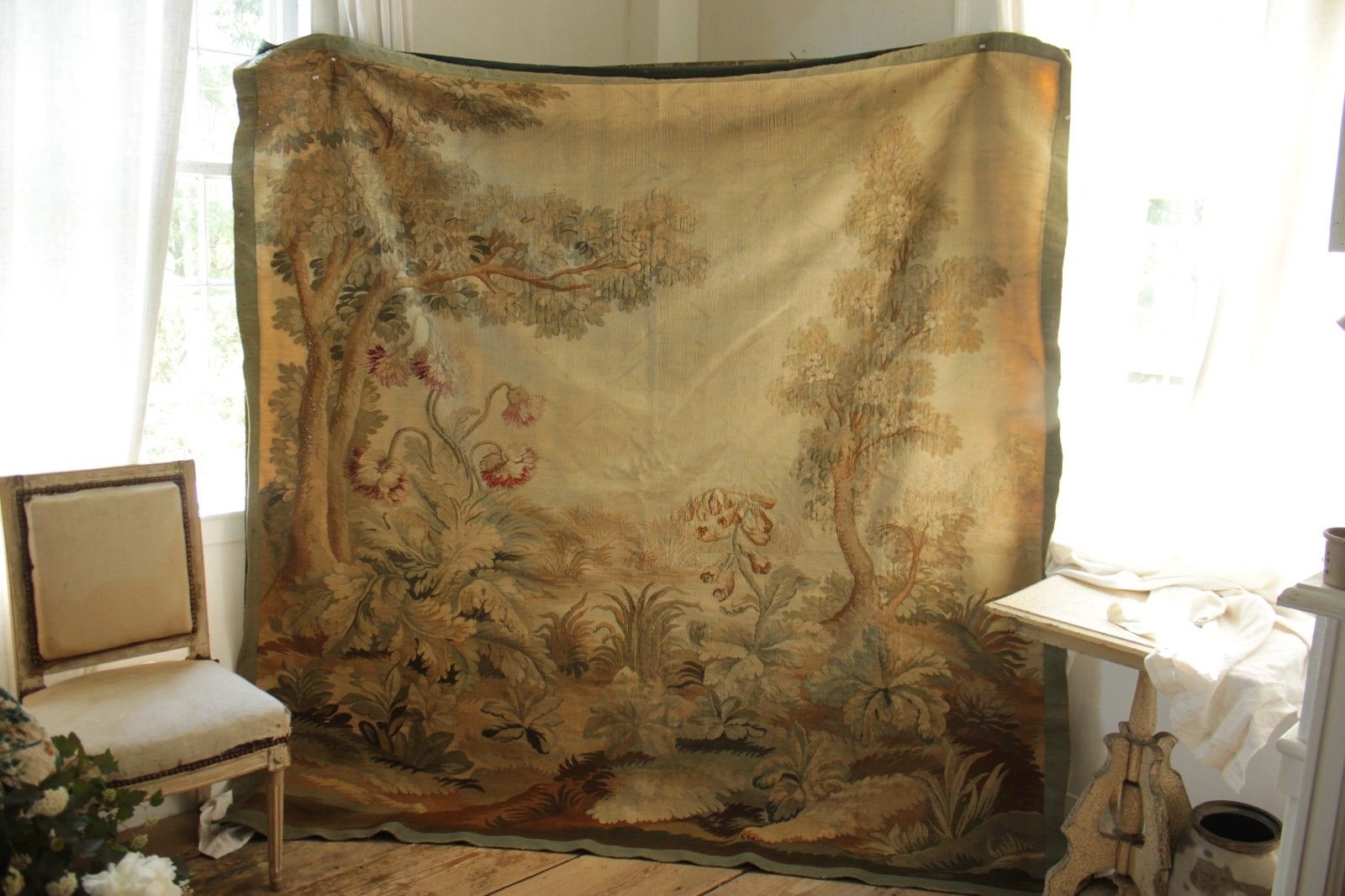 Textile Trunk — Antique French Toile Fabric