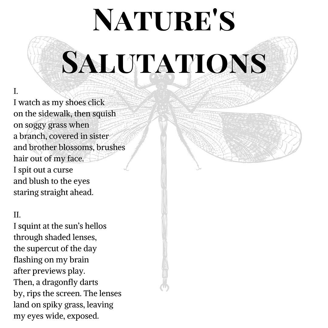 Today&rsquo;s piece, &ldquo;Nature&rsquo;s Salutations&rdquo;, is from Volume 11.

This year&rsquo;s staff applications are OPEN! If you&rsquo;re interested in being a part of what we do, you can find the applications on our website or through the li