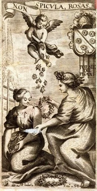 Engraving by Isabella Piccini from Poesie Liriche Di Baldassarre Pisani (Venice, 1676). British Library 11429.df.1.