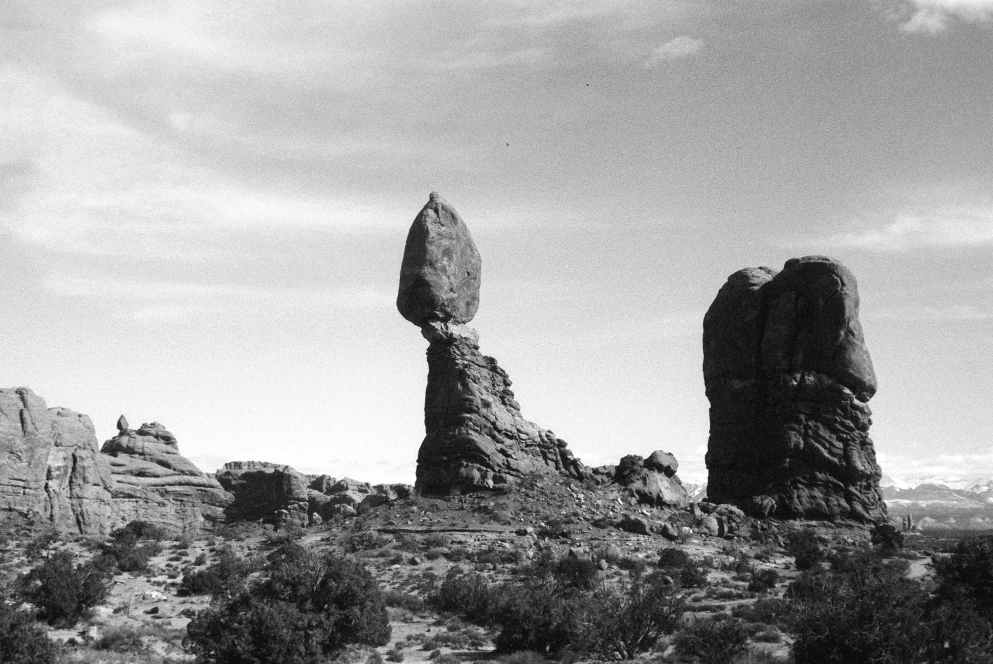  Pentax K1000.  Kodak 35mm Tri-X 400 BW film.   Arches, Moab, Utah. 2014.   