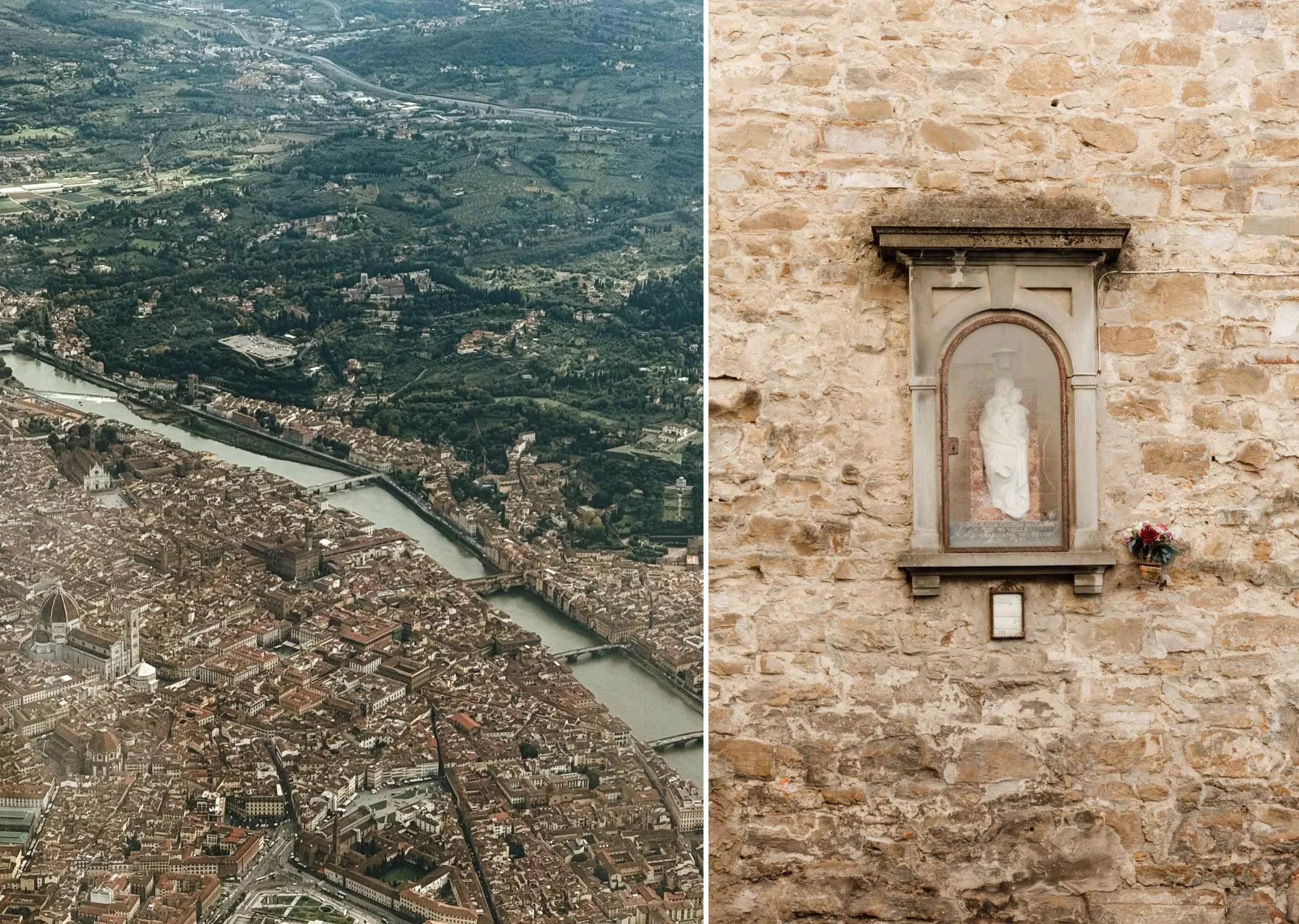 View of Florence from airplane