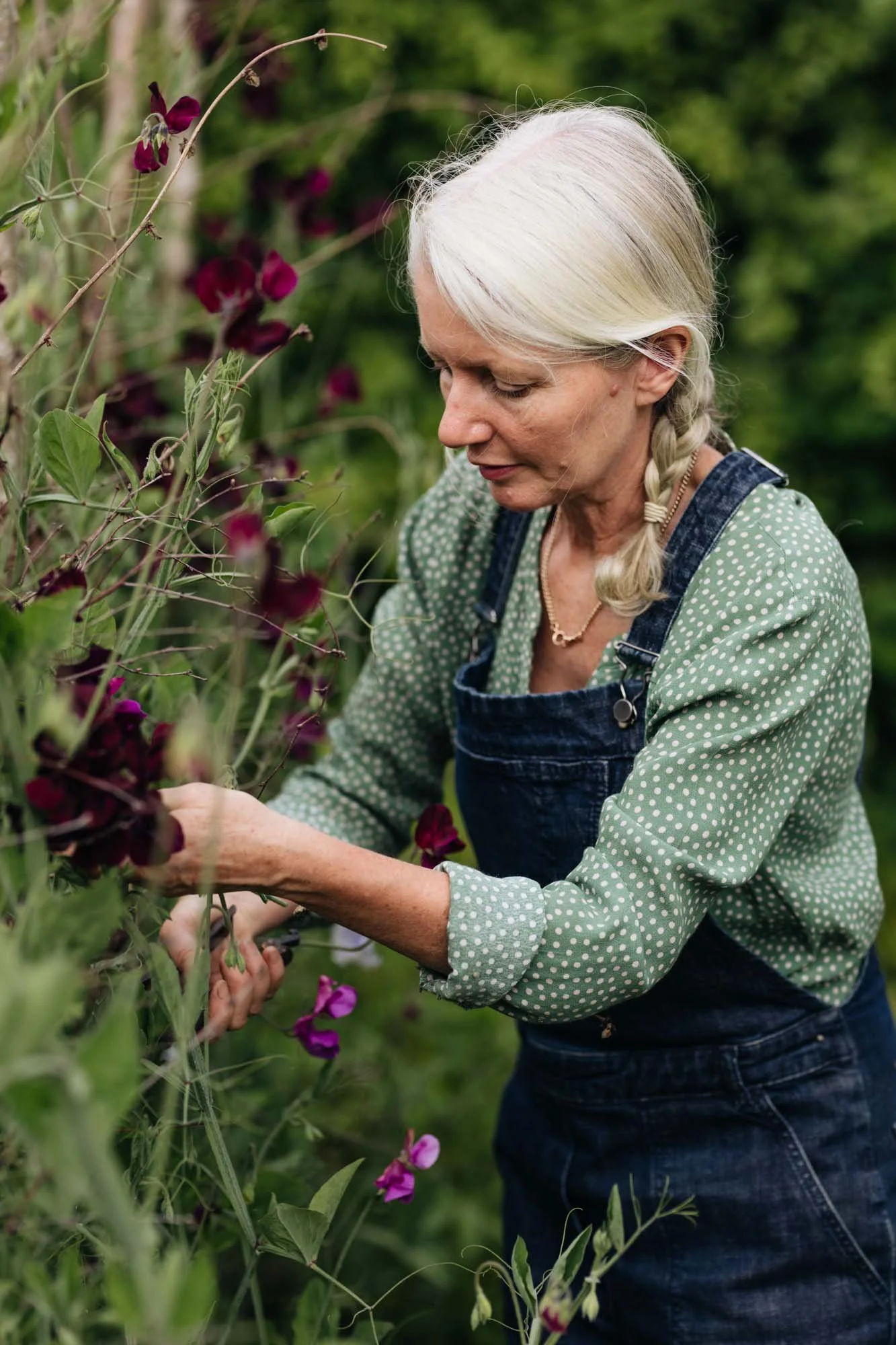 Alsion Jenkins in her garden at Damson Farm