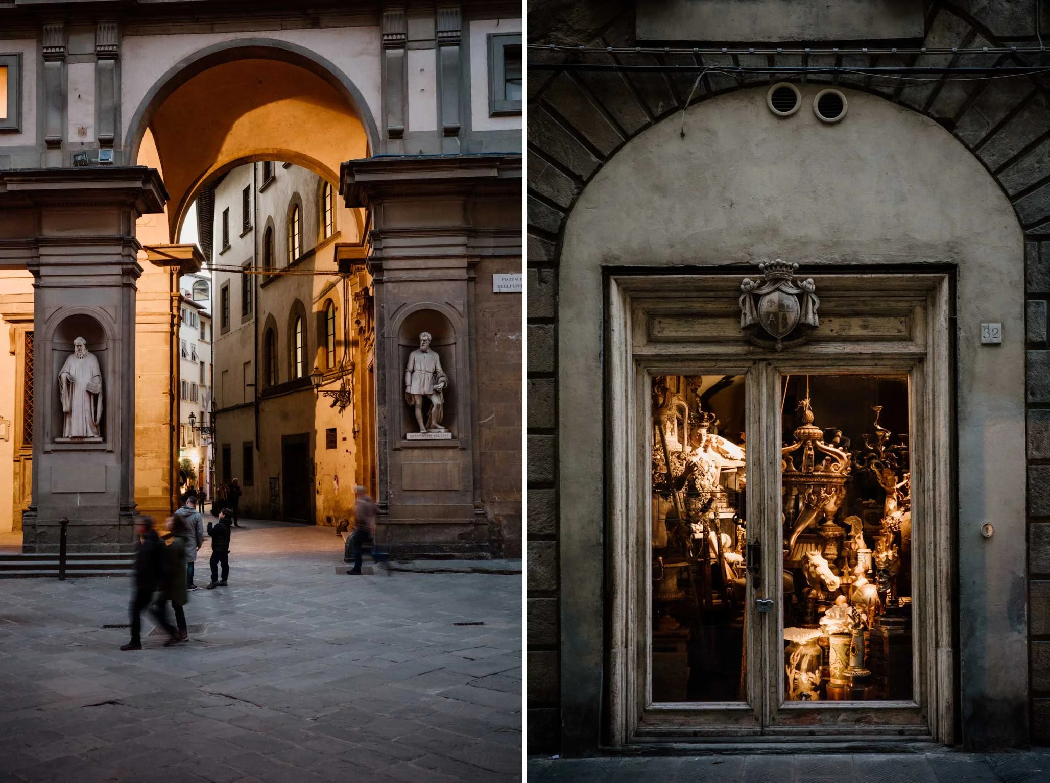 Florence street photographs at night