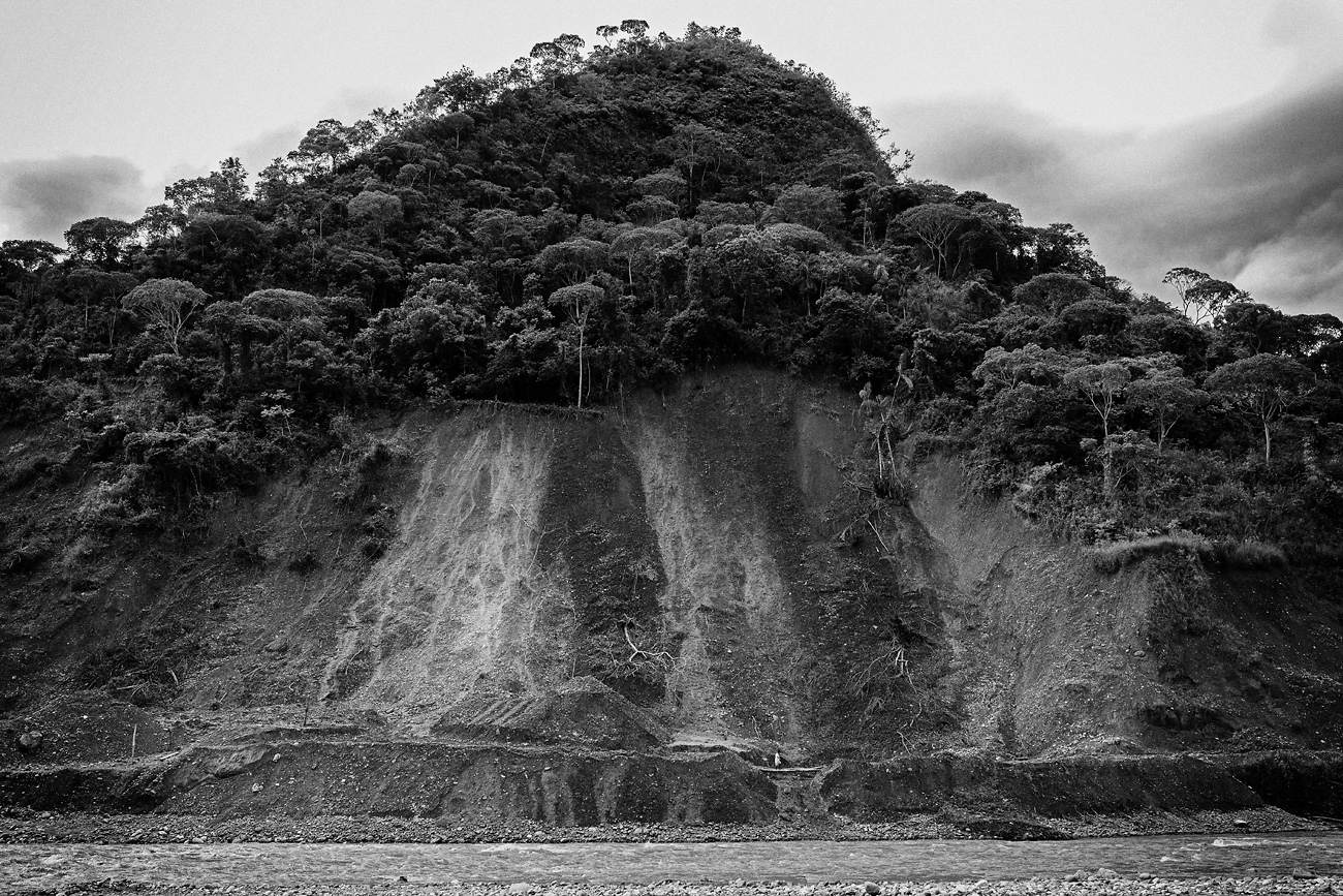 landslide due to deforestation, Tipuani, Bolivia. 